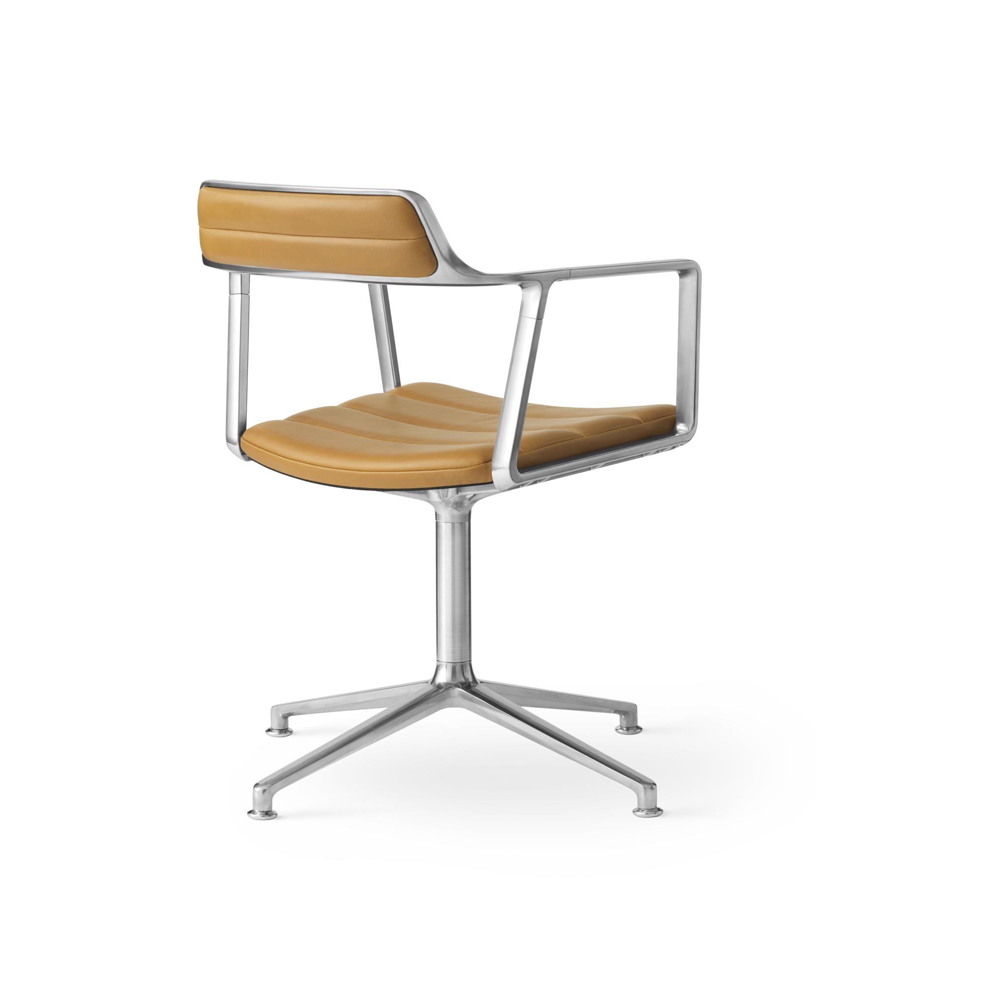 VIPP 452 // SWIVEL CHAIR - BLACK LEATHER, POLISHED FRAME, CASTERS