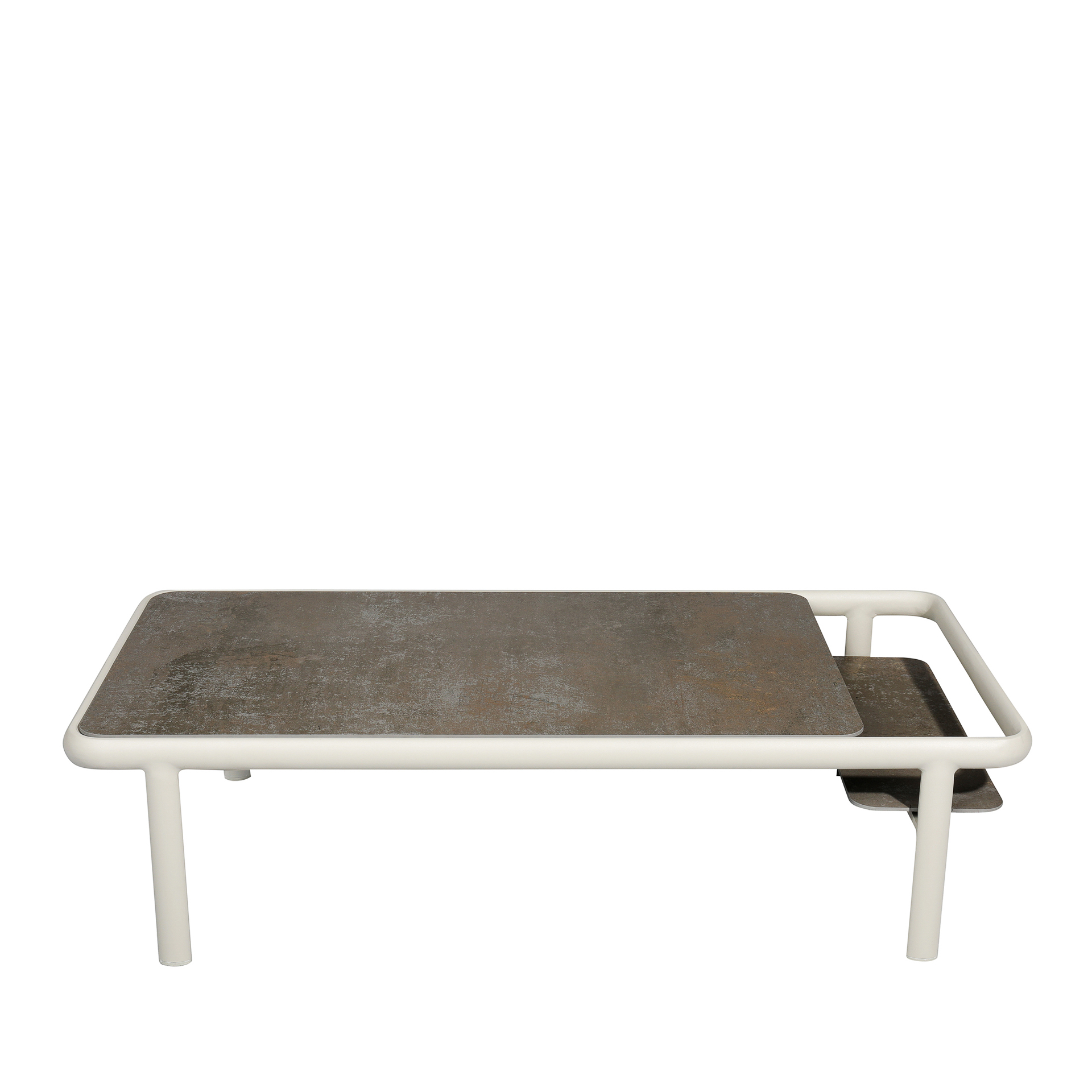 MINDO // MINDO 106 COFFEE TABLE 120X60 - LIGHT GRAY | STEEL CHROME