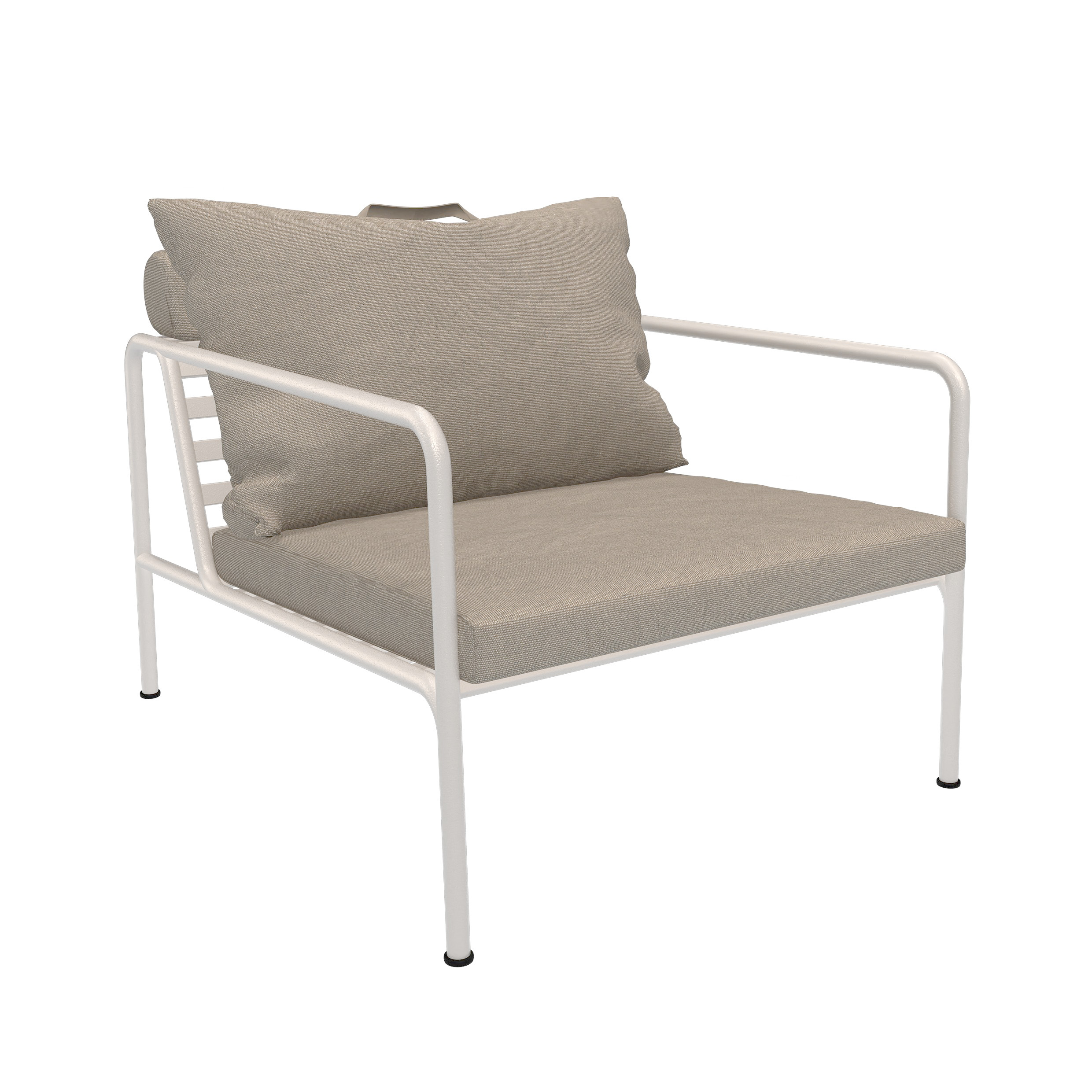 Houe // AVON Chair - Lounge armchair, Muted white frame, Ash cushion