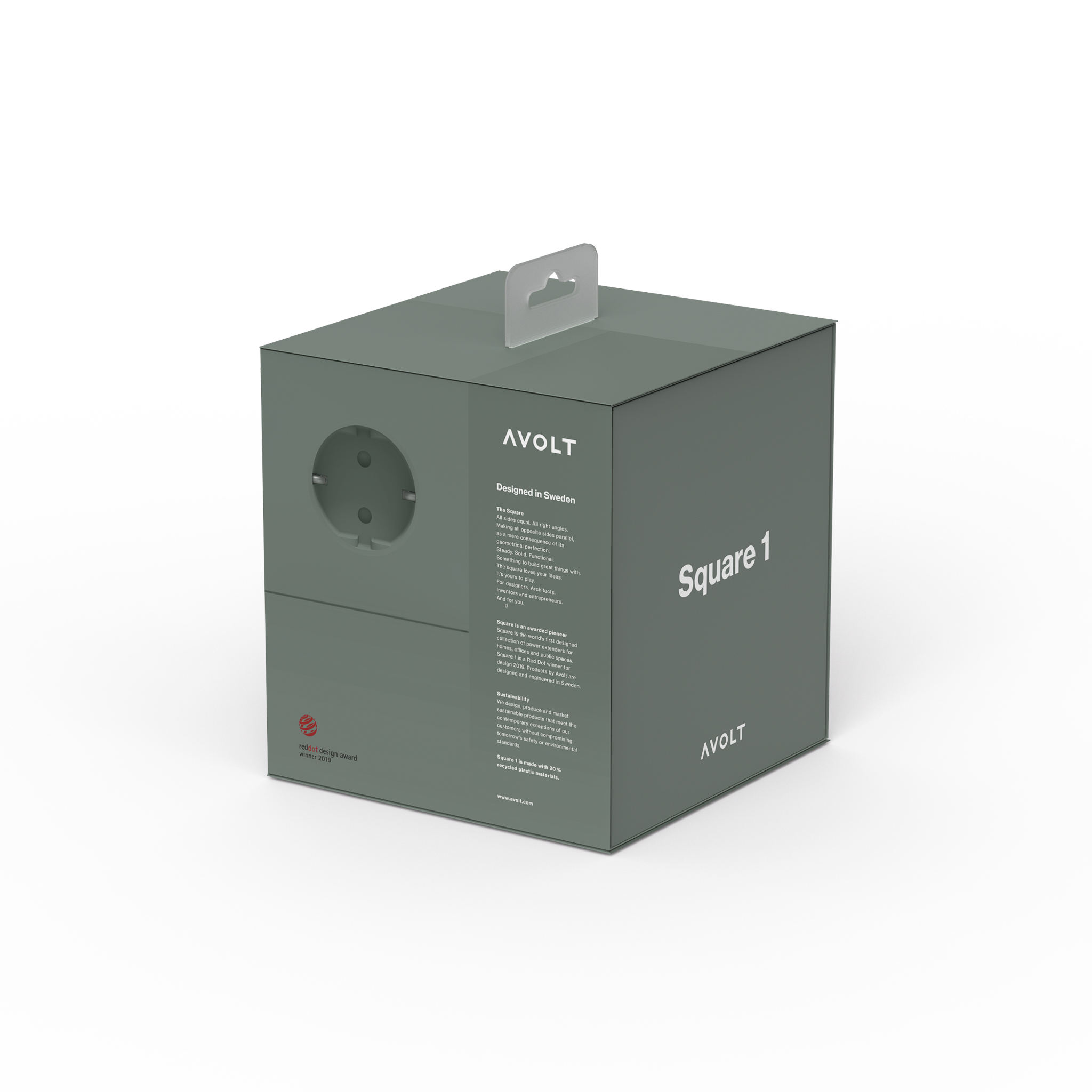 AVOLT // SQUARE 1 - STECKDOSENADAPTER USB-C MAGNET | OAK GREEN