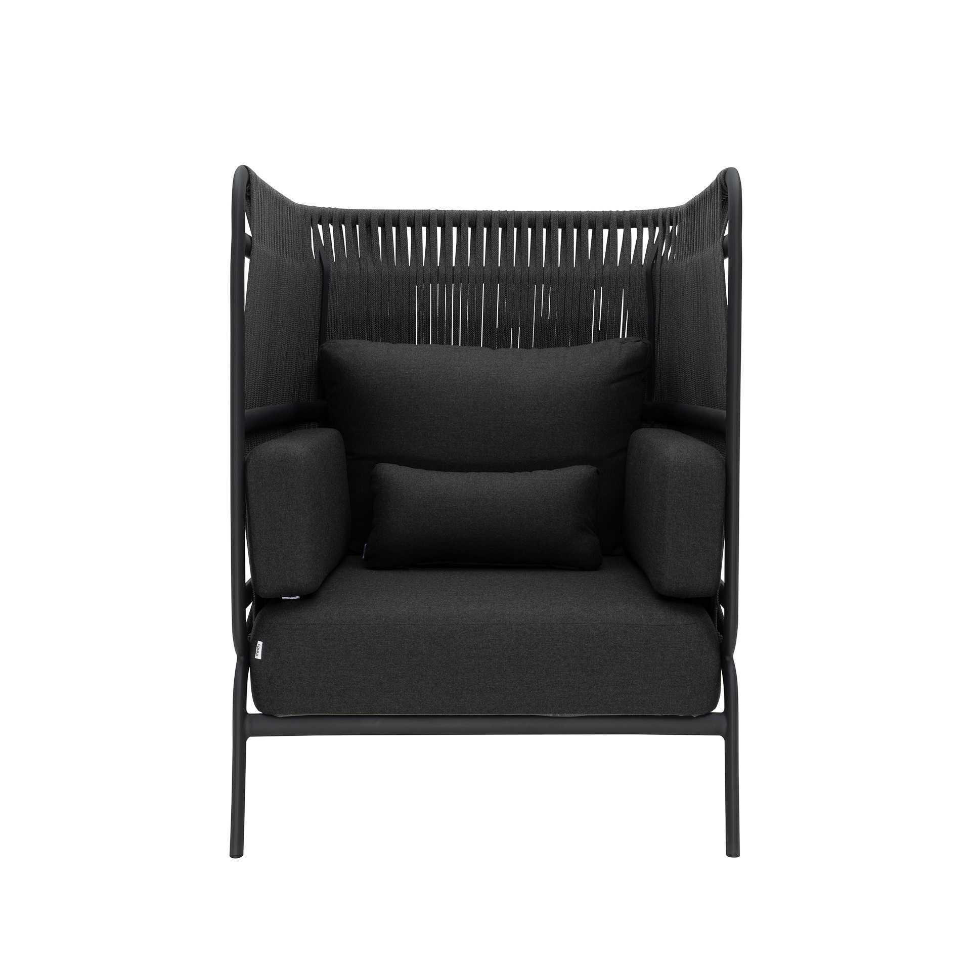 MINDO // MINDO 106 HIGH BACK LOUNGE CHAIR - DARK GRAY | BLACK