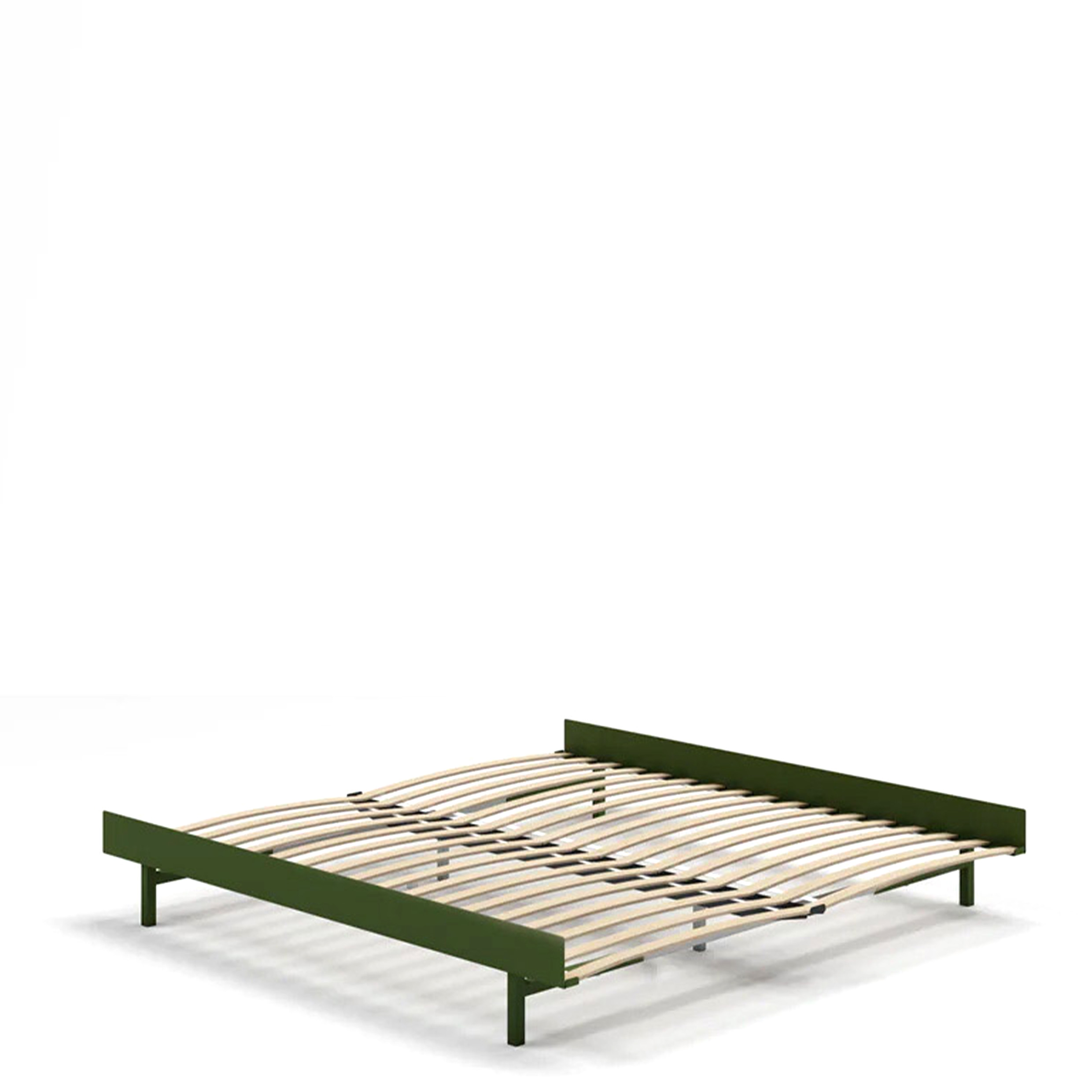 MOEBE // BED 180 CM (LOW) - PINE GREEN | WITH SLATS | NO SIDE TABLE