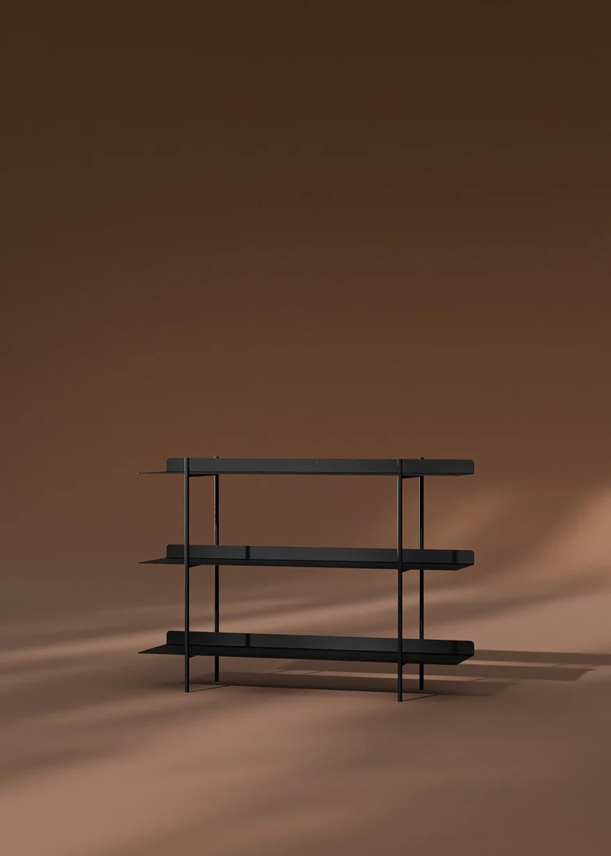 METALLBUDE // THARON - STANDING SHELF | BLACK | 3er-SET