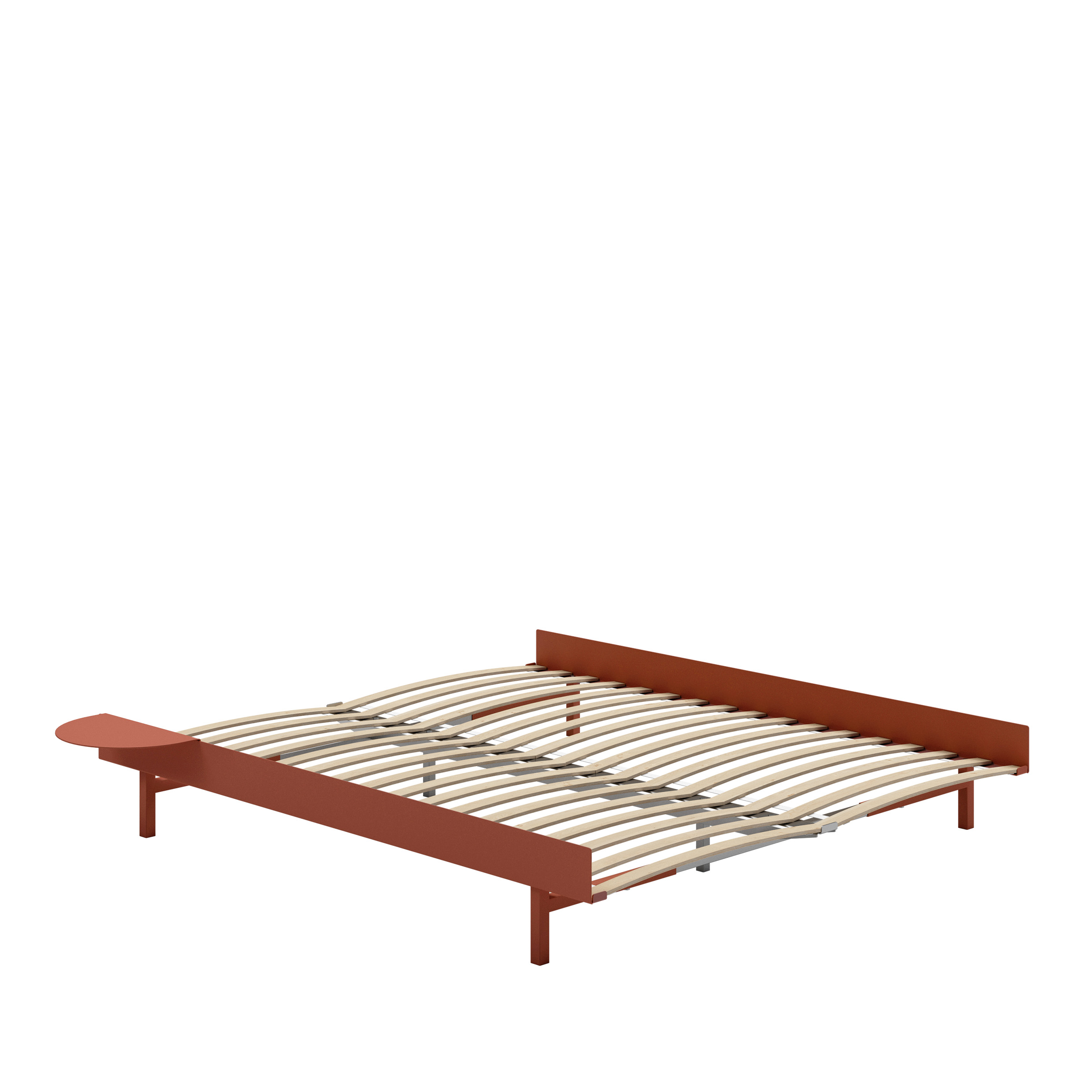 MOEBE // BED 160 CM (LOW) - TERRACOTTA| WITH SLATS | 1x SIDE TABLE