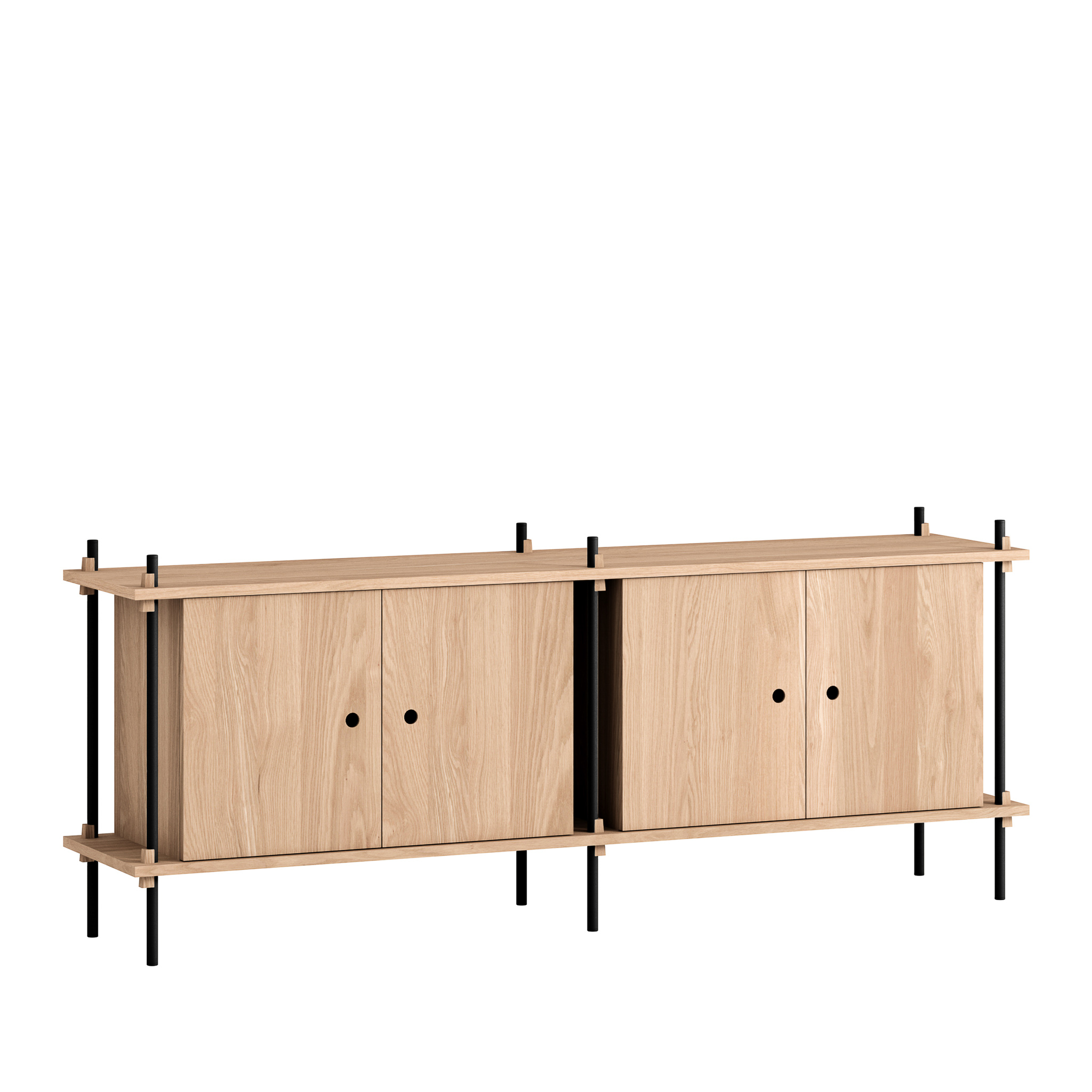 MOEBE // SIDEBOARD - S.65.2.D | 65CM x 163CM | EICHE GEÖLT | BEINE IN SCHWARZ