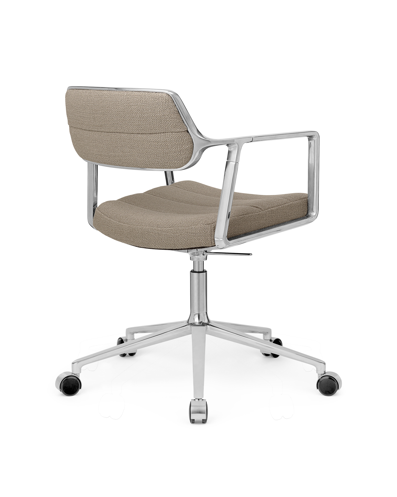 VIPP 453 // SWIVEL CHAIR WITH CASTORS - POL. FRAME, TEXTIL SAND