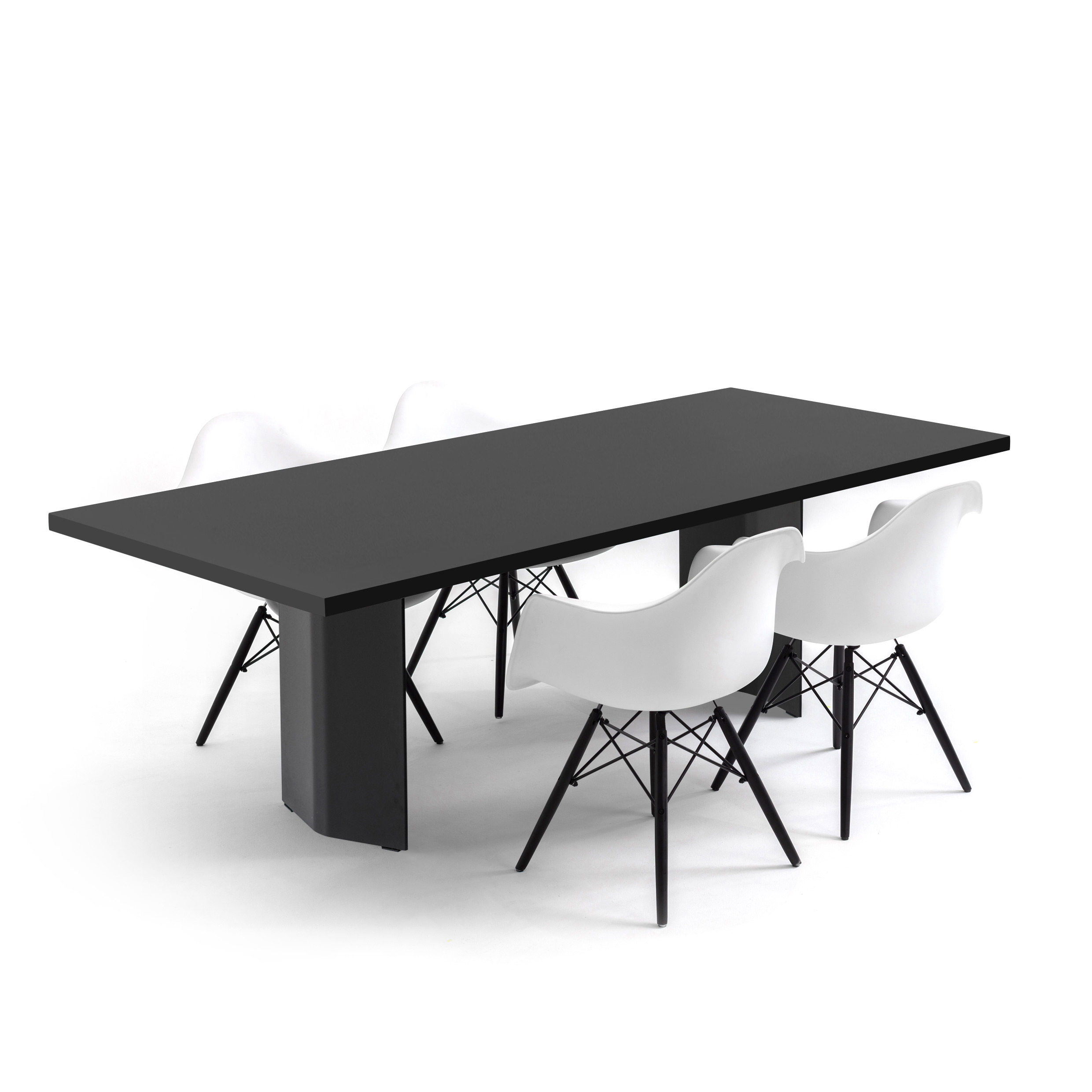 FORM EXCLUSIV // KUNO - TISCH | FENIX | SCHWARZ  - SCHWARZ - 240CM X 100CM X 4CM - SINGLE BLACK