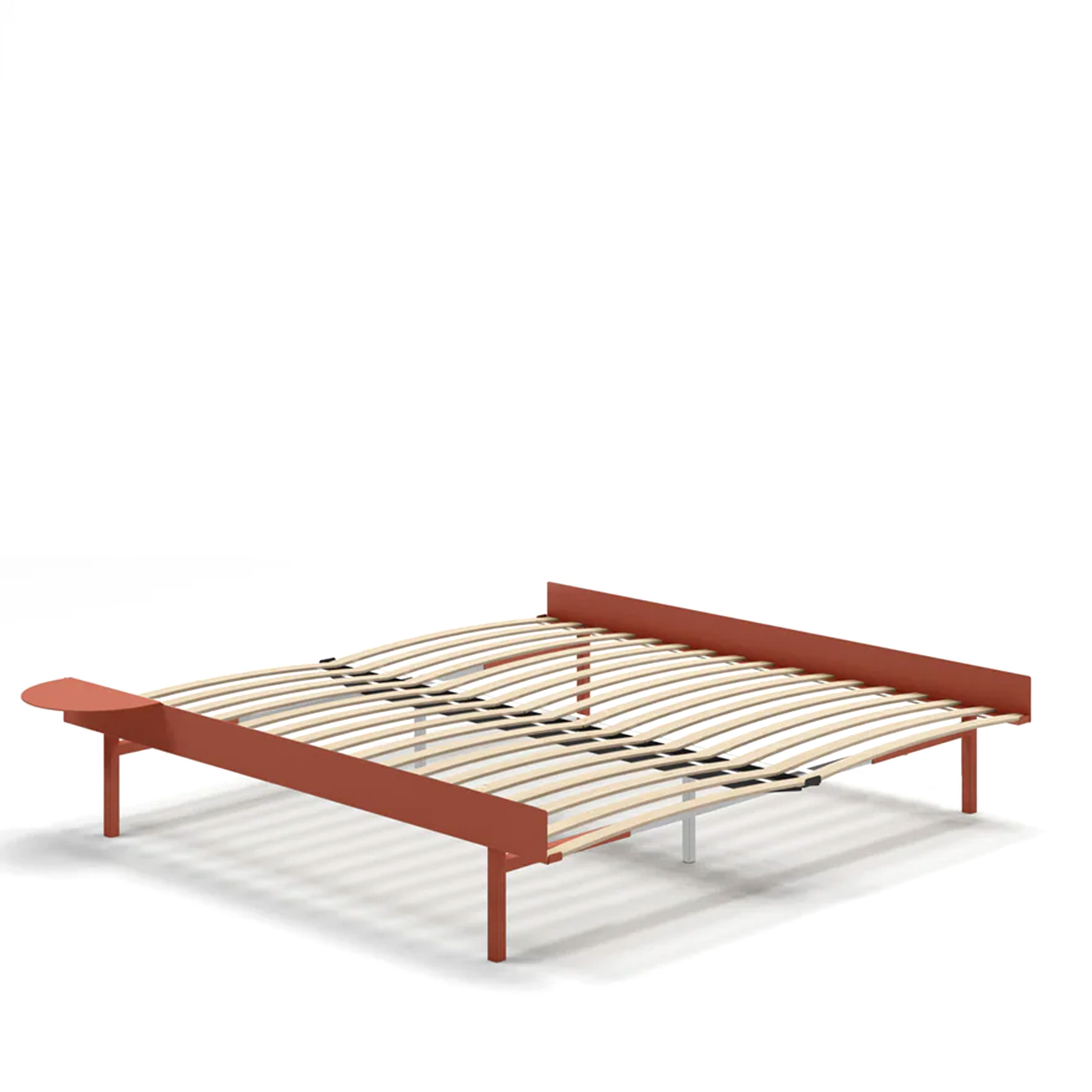 MOEBE // BED 180 CM (TALL) - TERRACOTTA| WITH SLATS | 1x SIDE TABLE