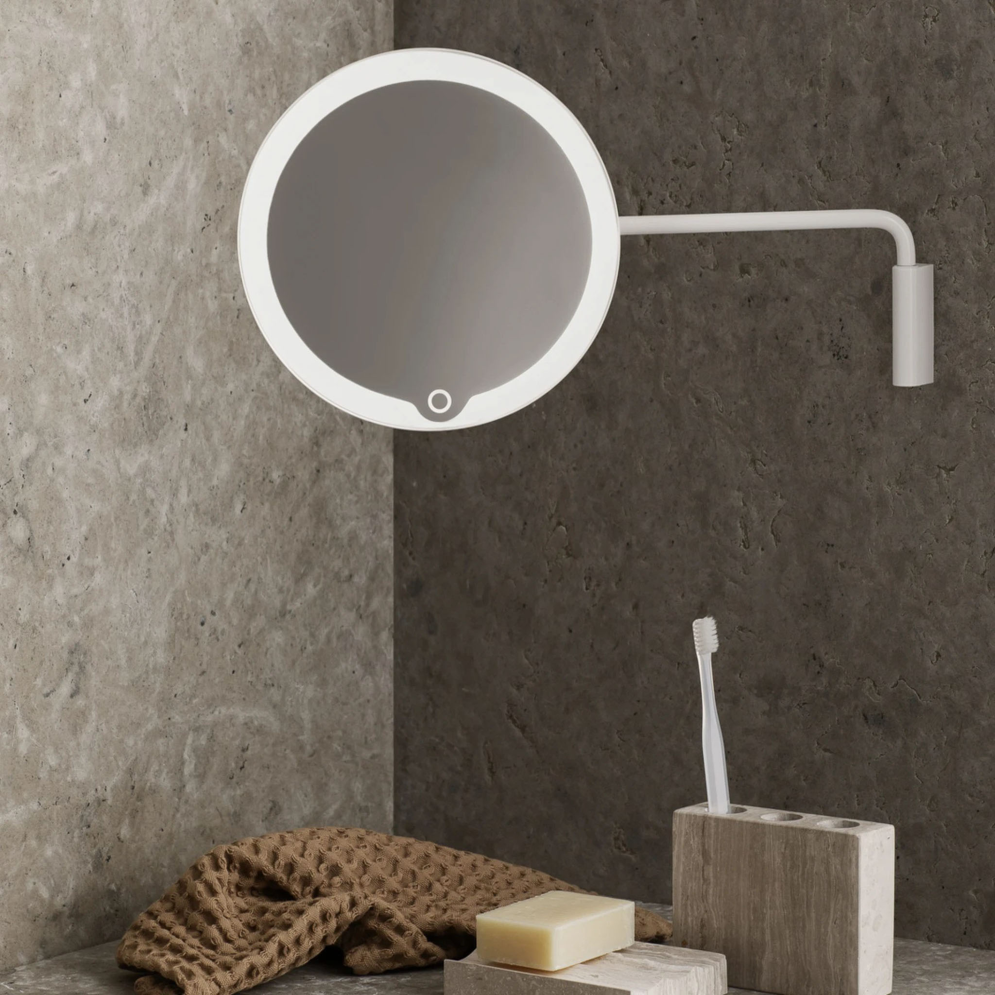 BLOMUS // MODO - LED COSMETIC MIRROR | WITH WALL MOUNT | WHITE