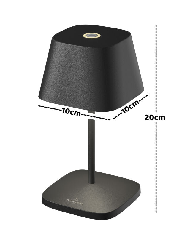 VILLEROY & BOCH // NEAPEL 2.0 - OUTDOOR BATTERY-TABLE LAMP | 20CM | ANTHRAZITE