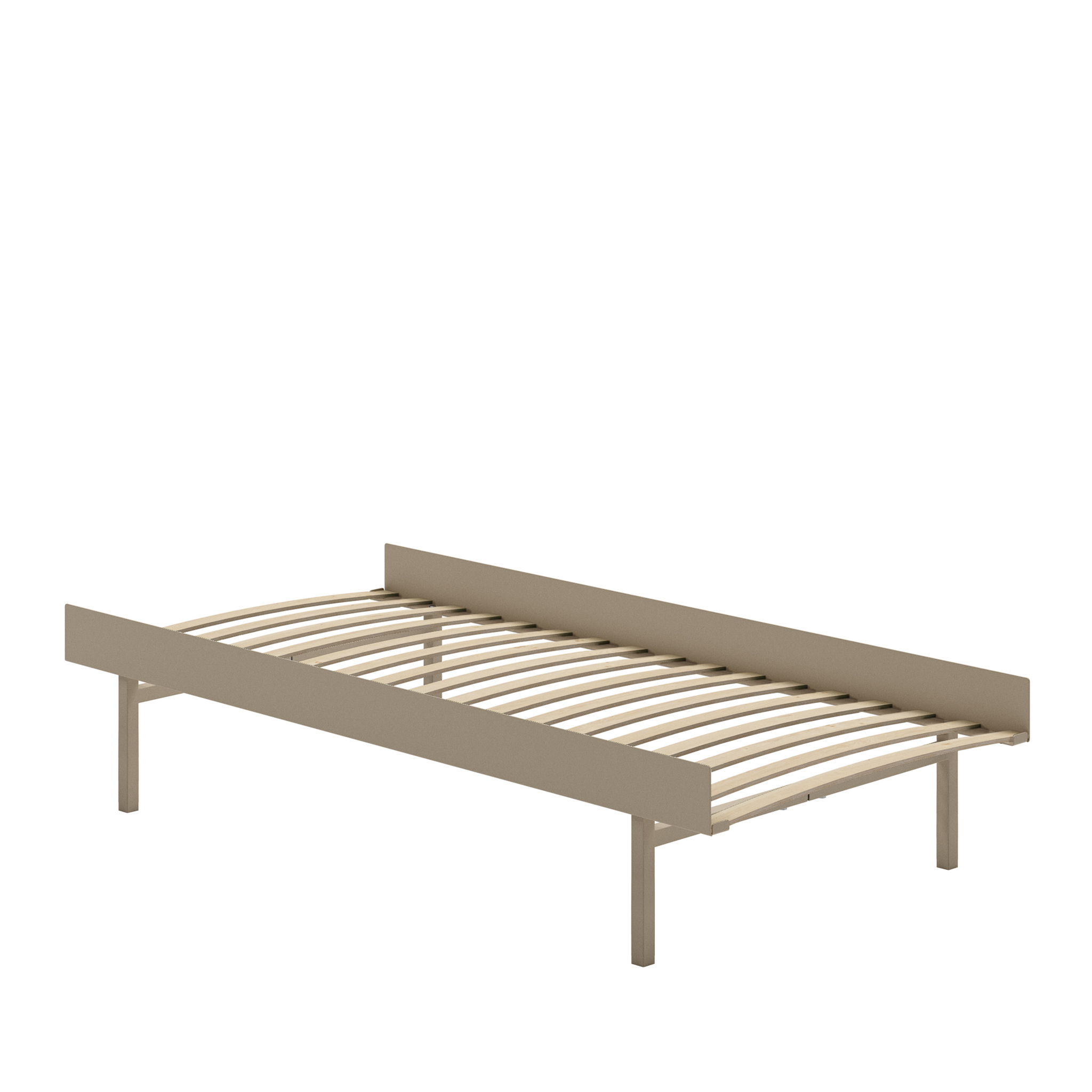 MOEBE // BED 90 CM (TALL) - SAND | WITH SLATS | NO SIDE TABLE