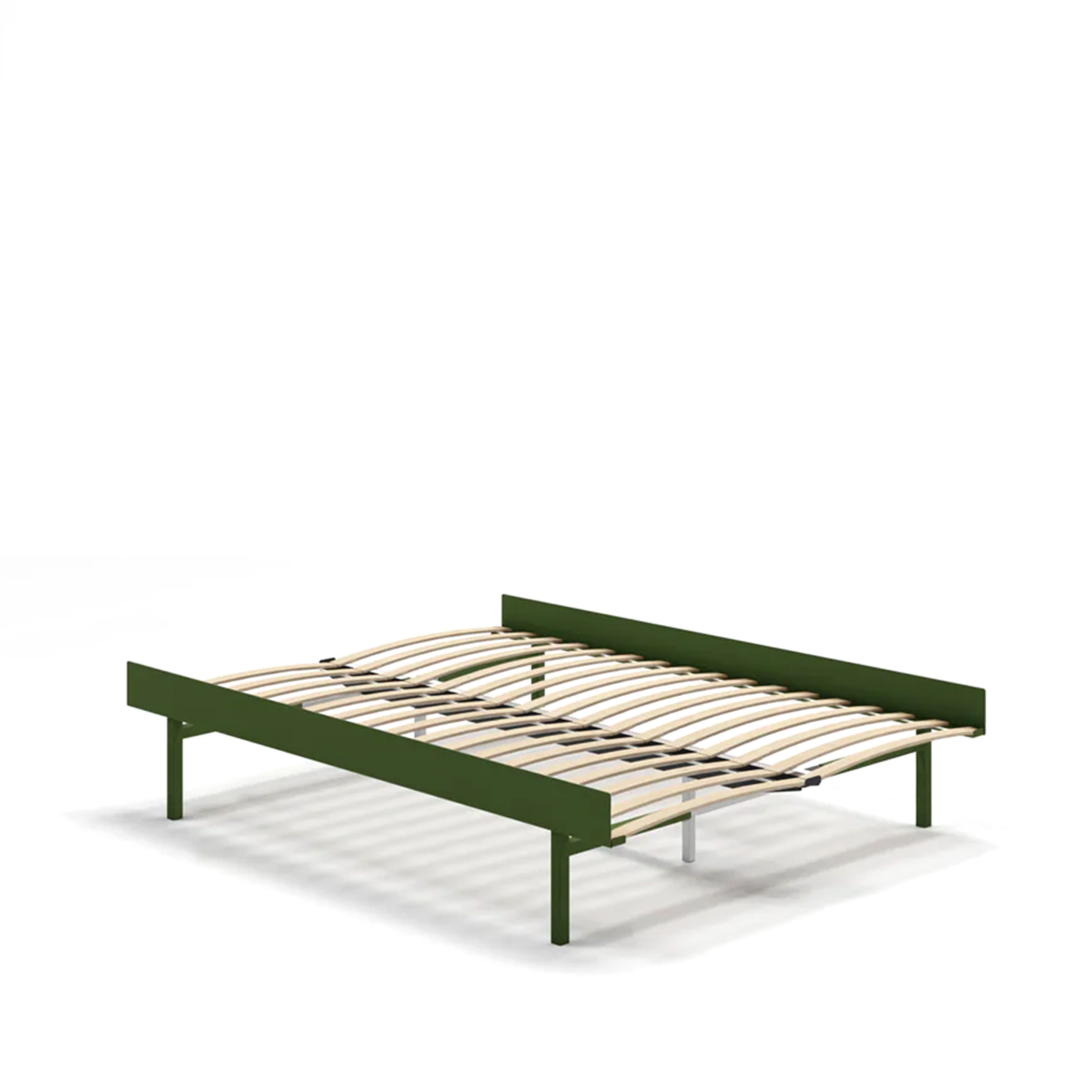 MOEBE // BED 140 CM (TALL) - PINE GREEN | WITH SLATS | NO SIDE TABLE