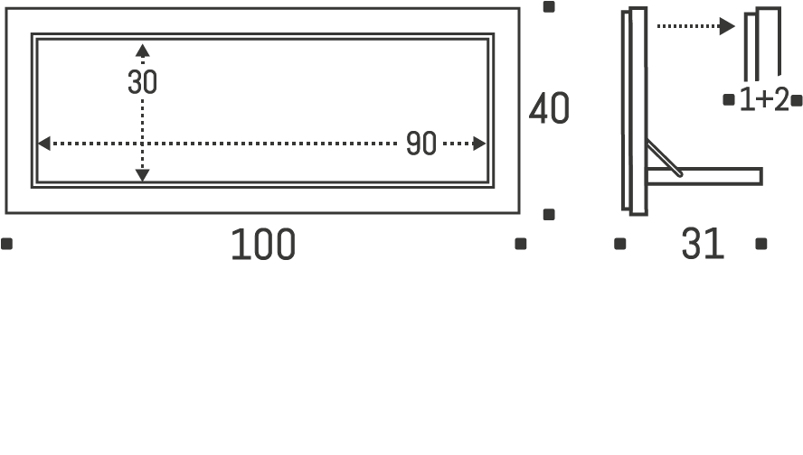 AMBIVALENZ // FLÄPPS - REGAL | 100X40-1 | WEISS