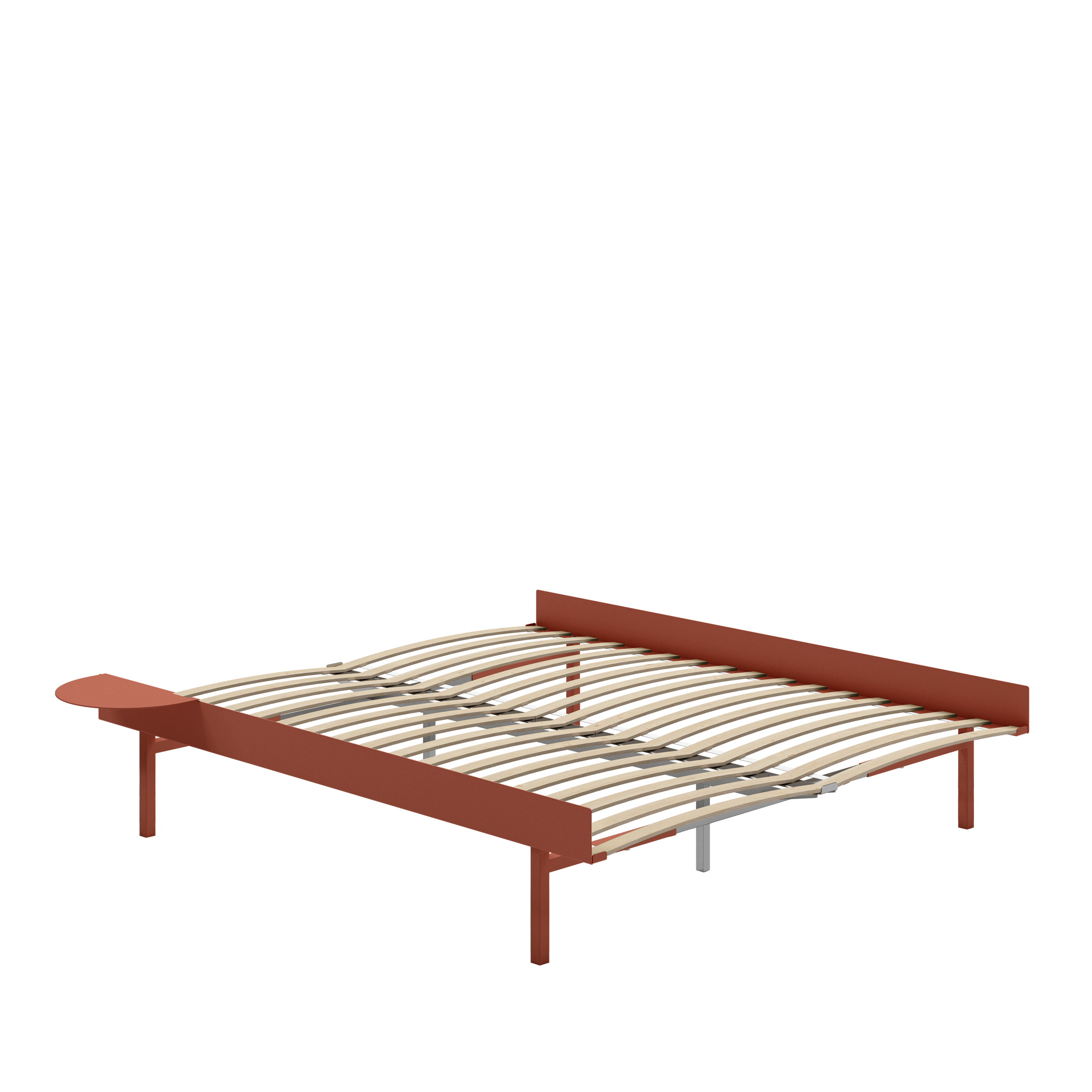 MOEBE // BED 160 CM (TALL) - TERRACOTTA| WITH SLATS | 1x SIDE TABLE