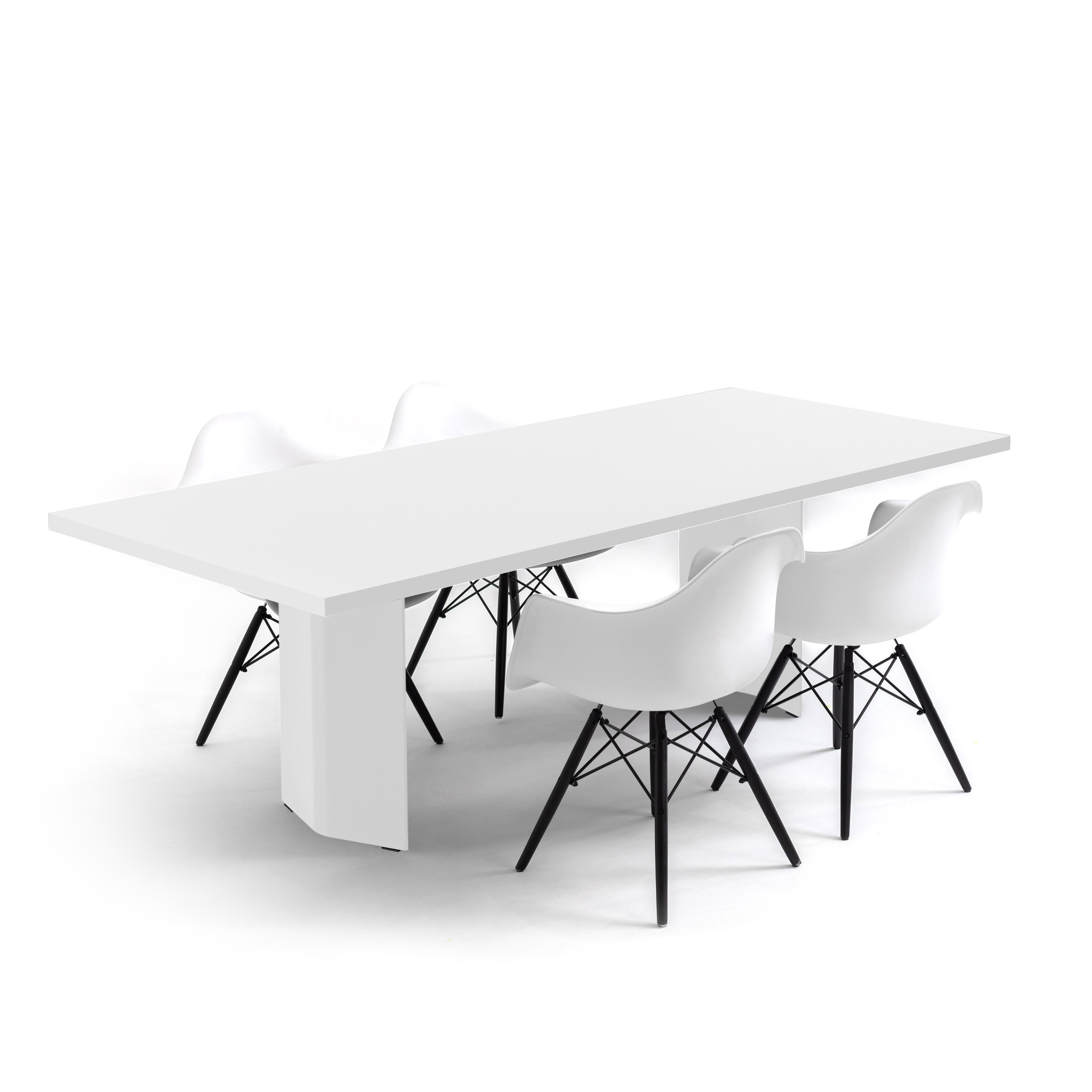 FORM EXCLUSIVE // KUNO - TABLE | FENIX | BLACK - 220CM X 100CM X 4CM - SINGLE WHITE - WHITE