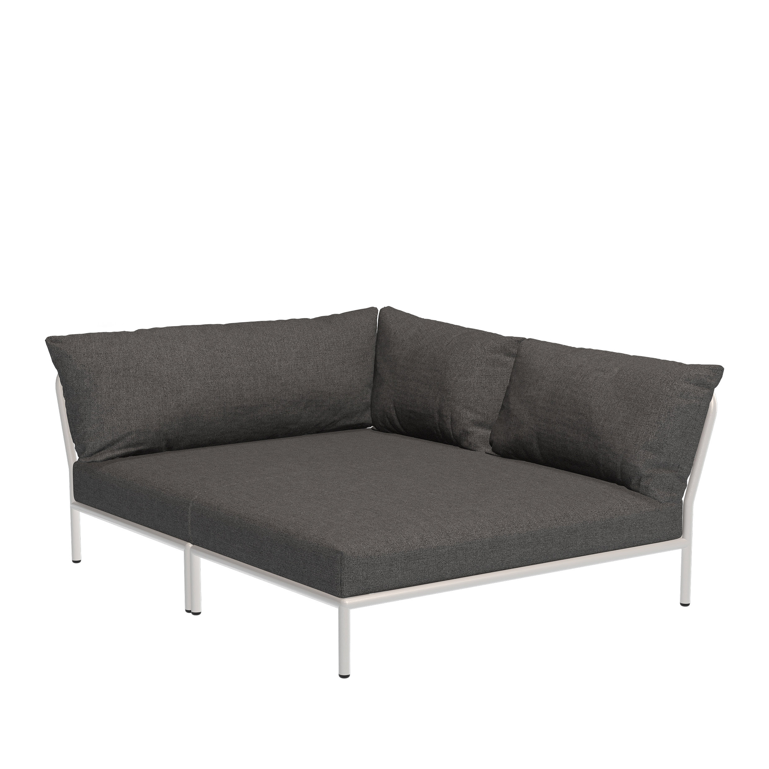 Houe // LEVEL 2 Cozy - Corner element, right, dark gray / matt white