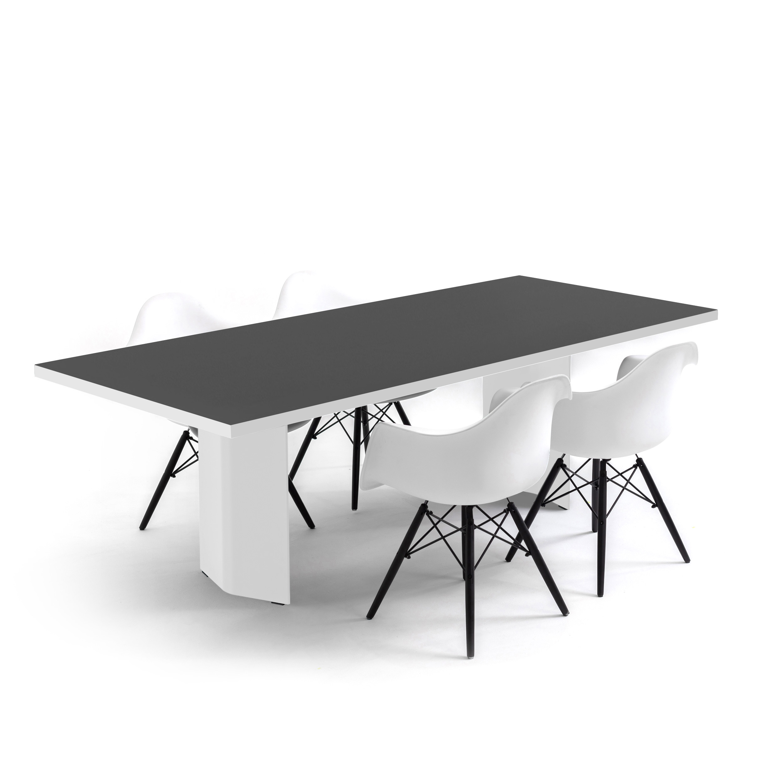 FORM EXCLUSIVE // KUNO - TABLE | FENIX | BLACK - 220CM X 100CM X 4CM - SINGLE WHITE - WHITE