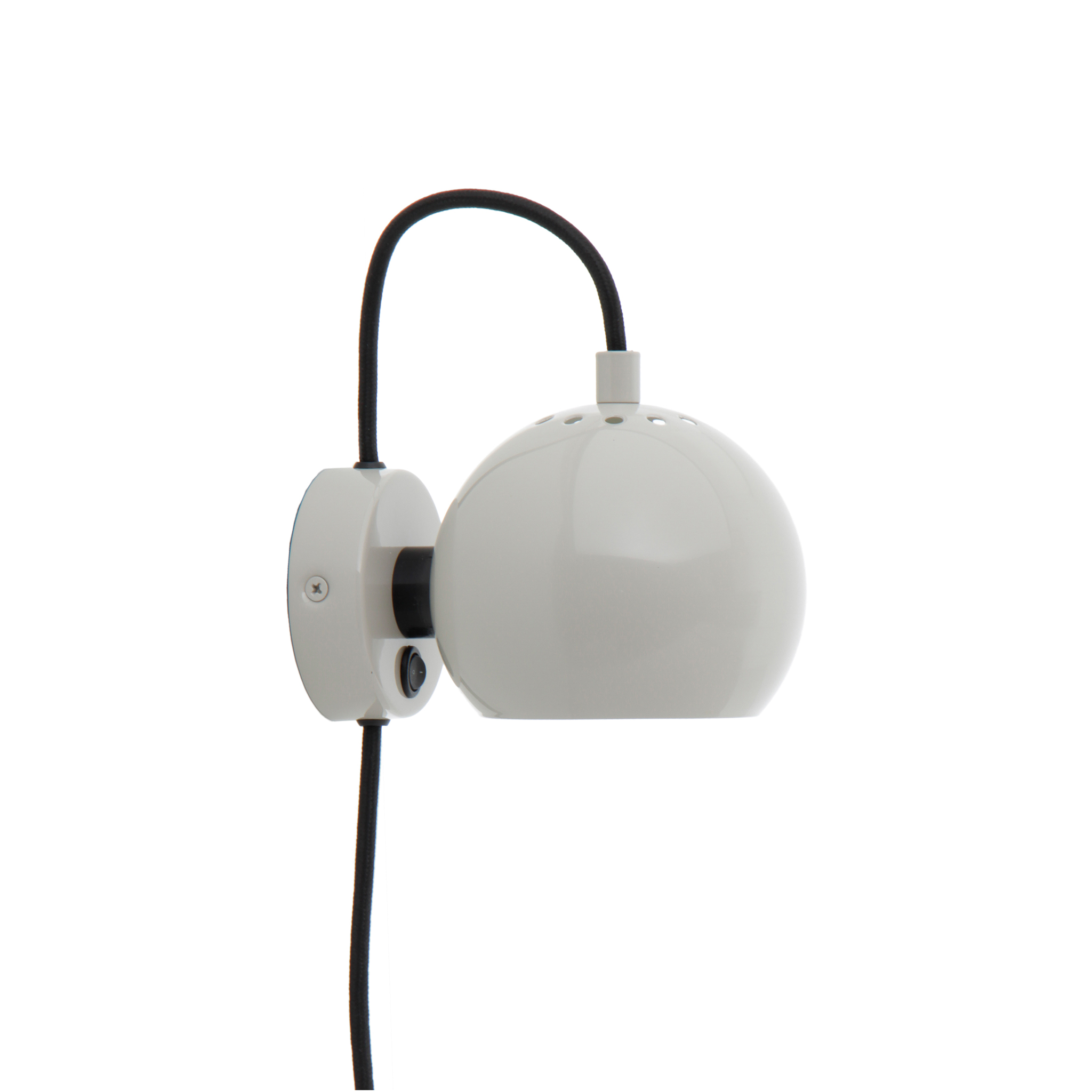 FRANDSEN // BALL WALL LAMP Ø12 EU - GLOSSY PALE GREY