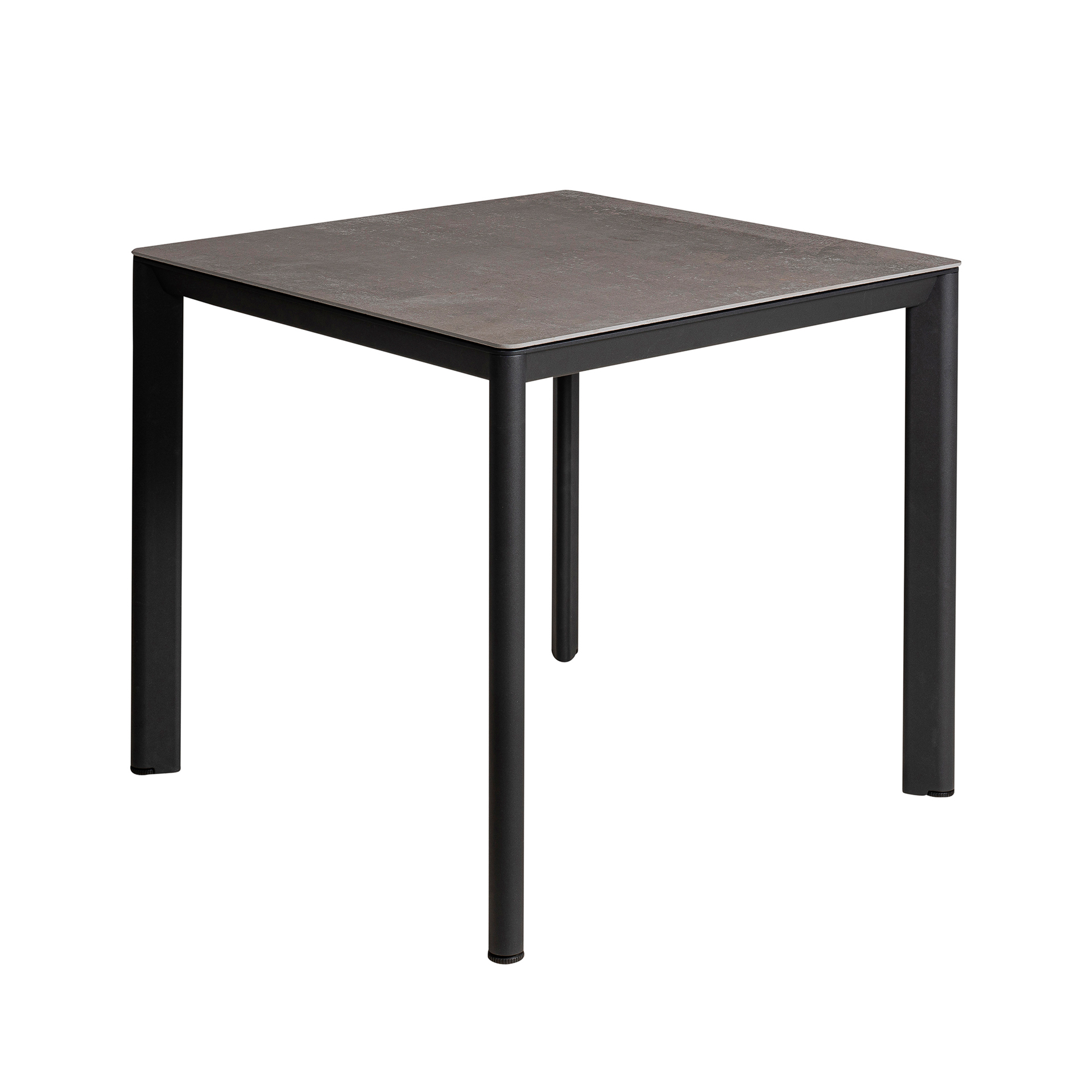 MINDO // MINDO 101 DINING TABLE 74X74 - LIGHT GRAY TEAK | STEEL CHROME