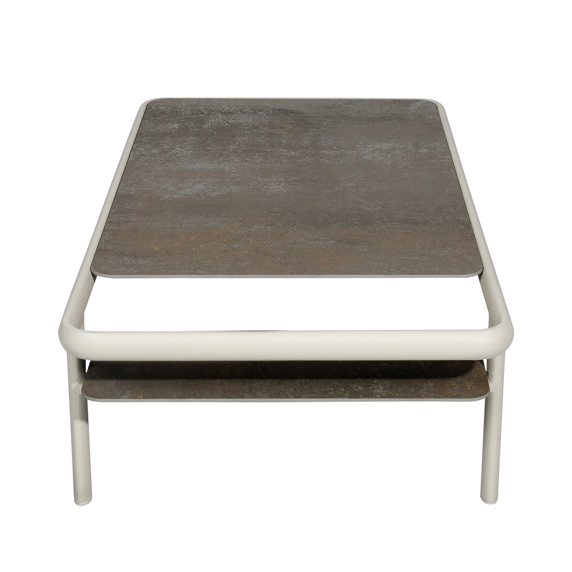 MINDO // MINDO 106 COFFEE TABLE 120X60 - LIGHT GREY | STEEL CHROME