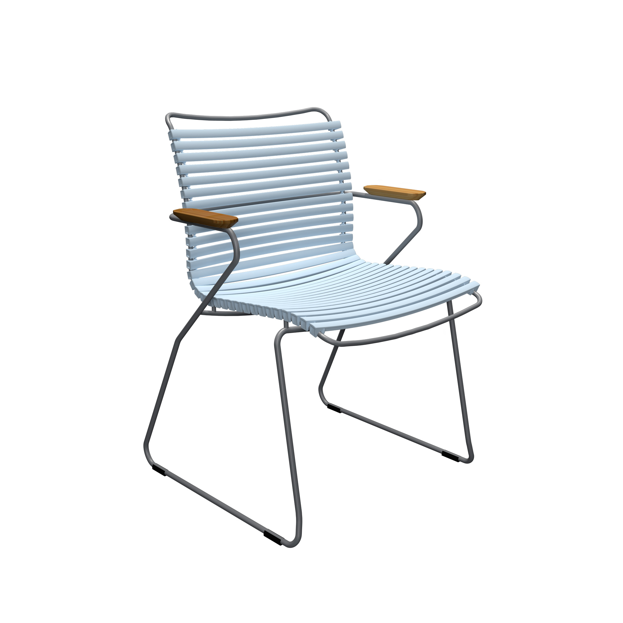 Houe // CLICK Dining Chair - garden chair with armrest, dusty light blue