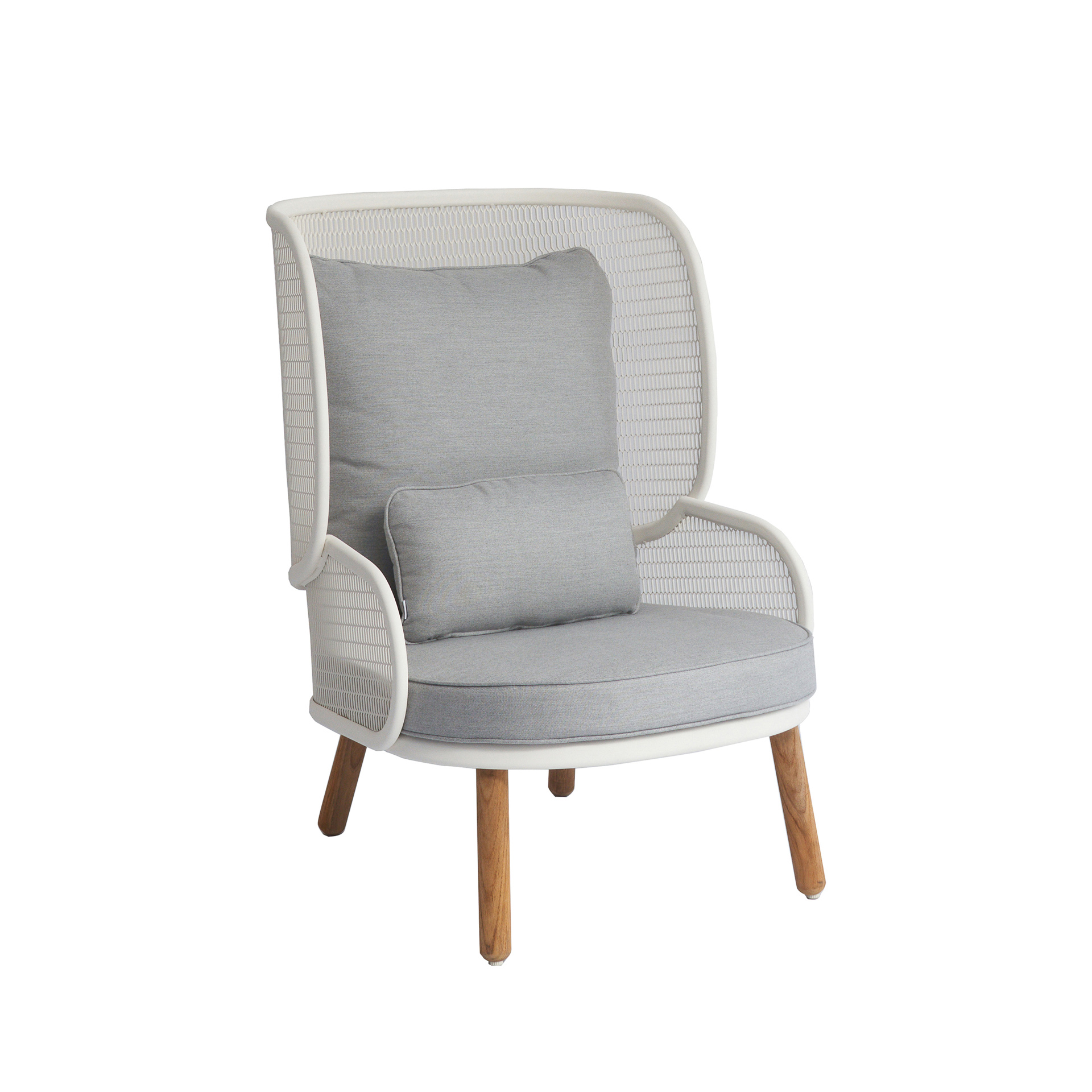 MINDO // MINDO 118 HIGH BACK LOUNGE CHAIR - OFF WHITE | GRAY CHINESE