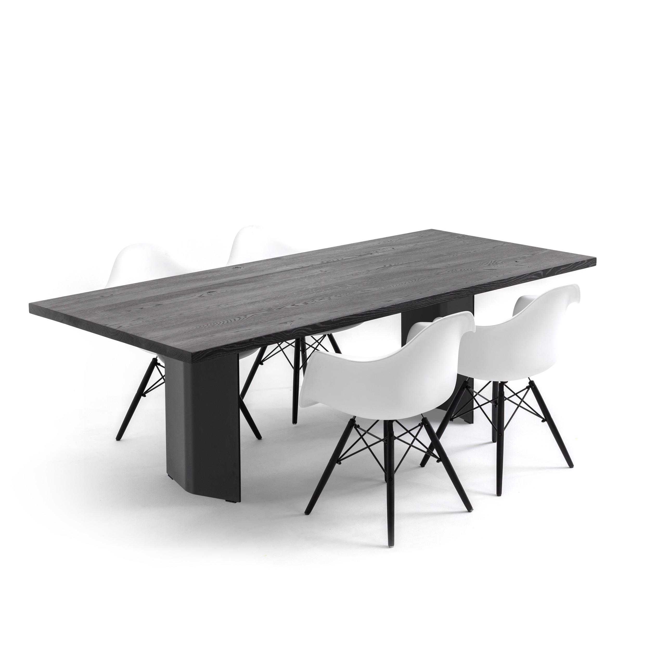 FORM EXCLUSIVE // FYNN - DINING TABLE | GERMAN OAK | BLACK CARED - 180CM X 90CM X 4CM - SINGLE BLACK