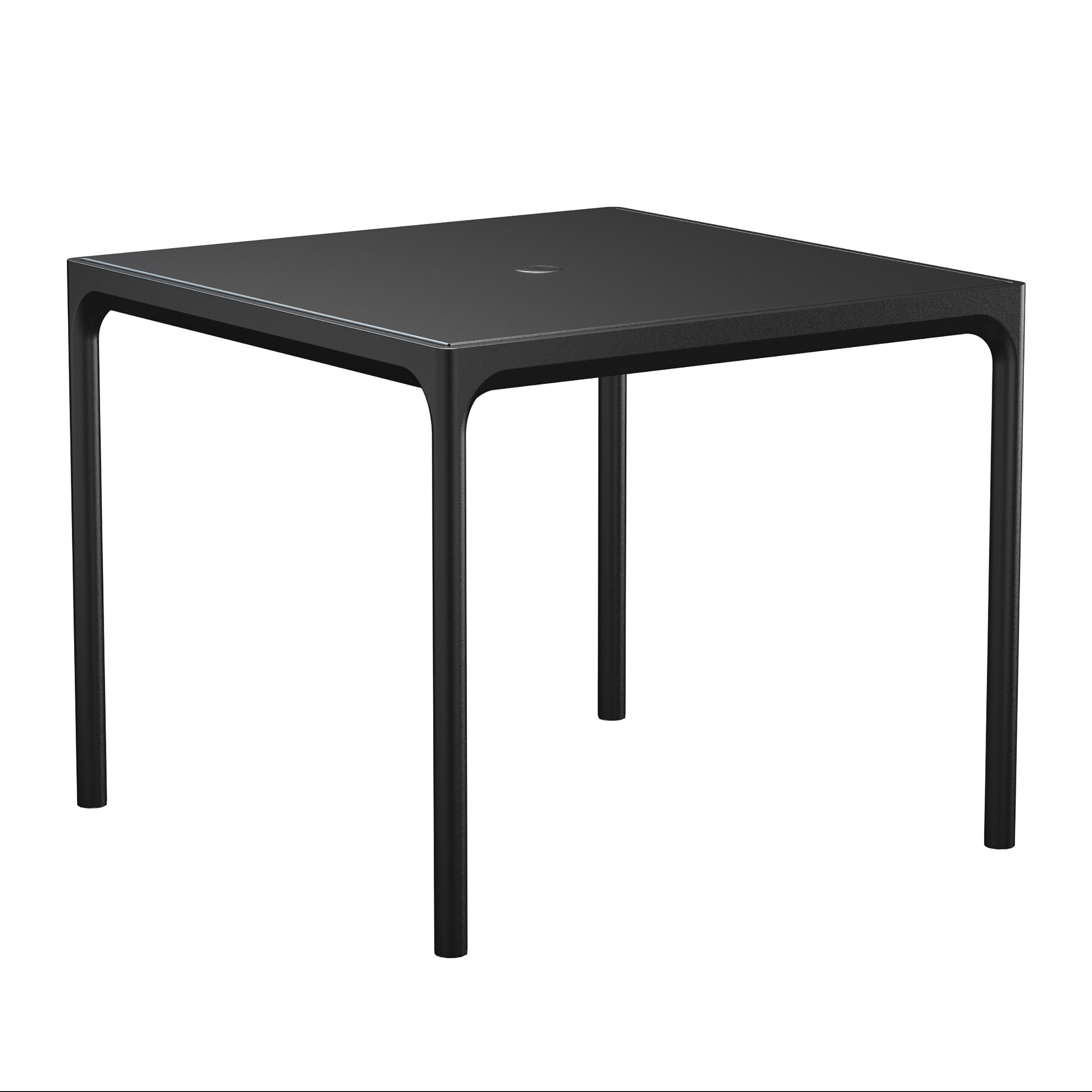 Houe // FOUR - Aluminum table, 90x90cm, Black