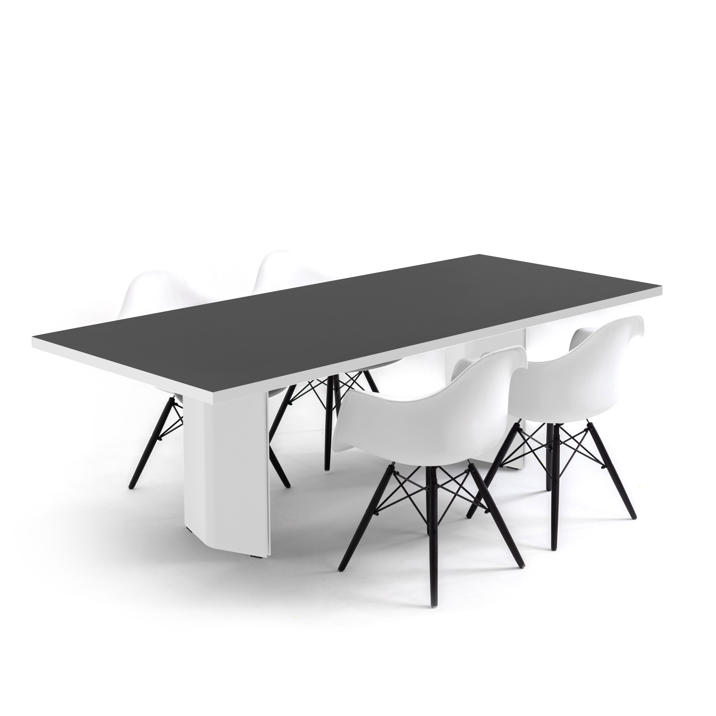FORM EXCLUSIV // KUNO - TISCH | FENIX | SCHWARZ  - DOUBLE WHITE - 220CM X 100CM X 4CM - WEISS