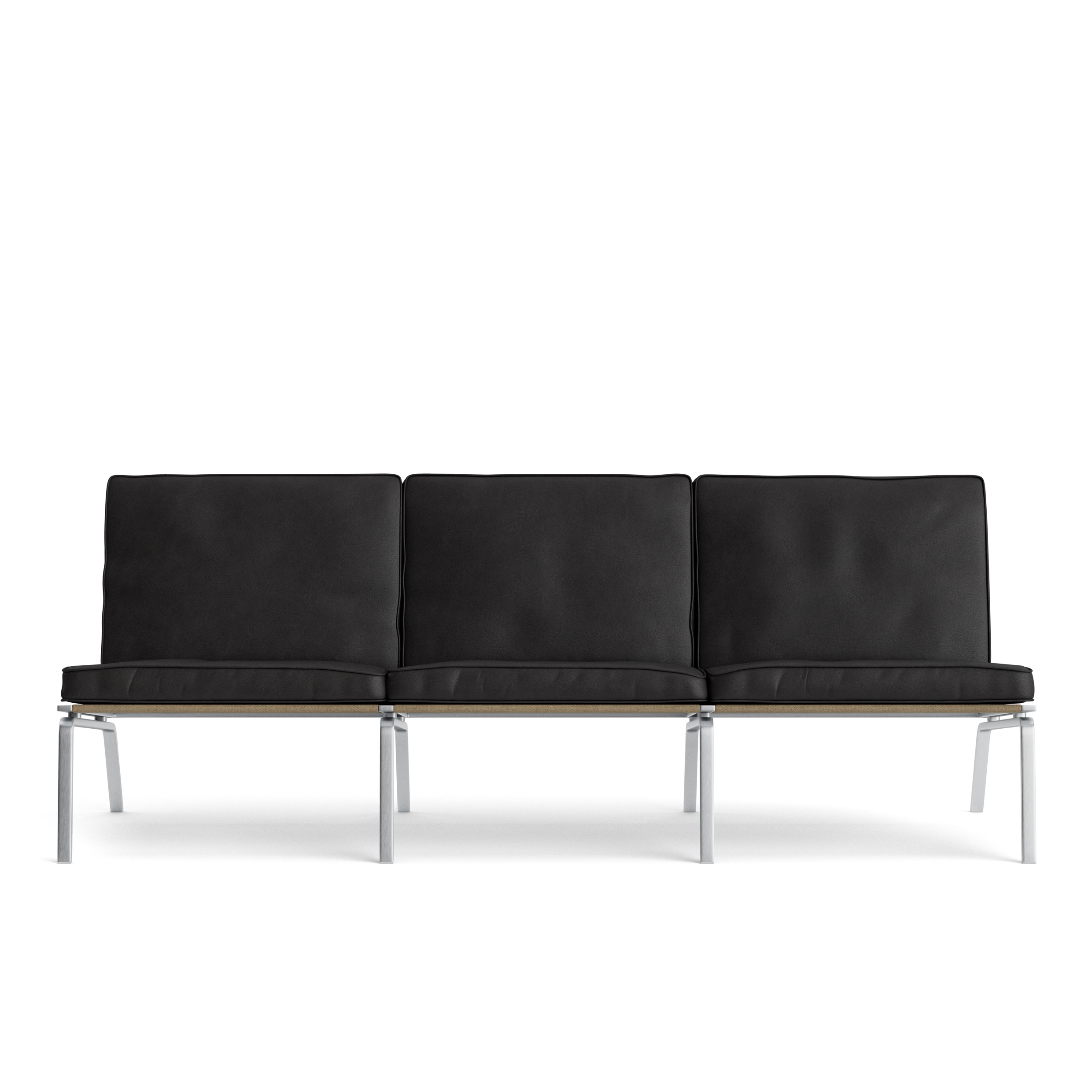 NORR11 // MAN - 3-SEATER-SOFA | STEEL | LEATHER DUNES ANTHRACITE 21003