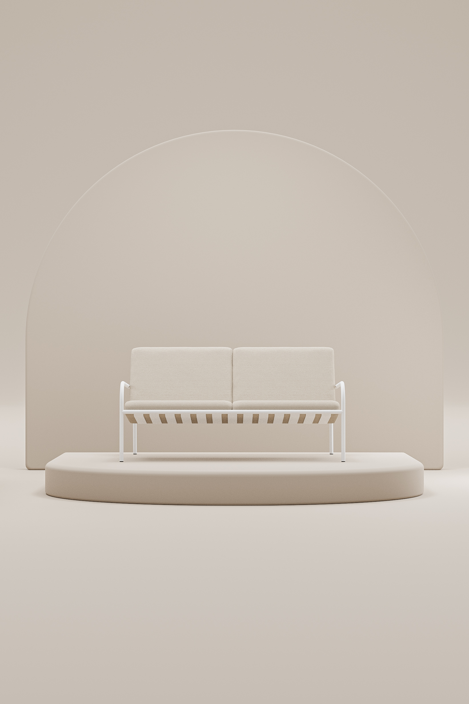 METALLBUDE // CRUZ - LOUNGE SOFA | OUTDOOR | WHITE/SAND