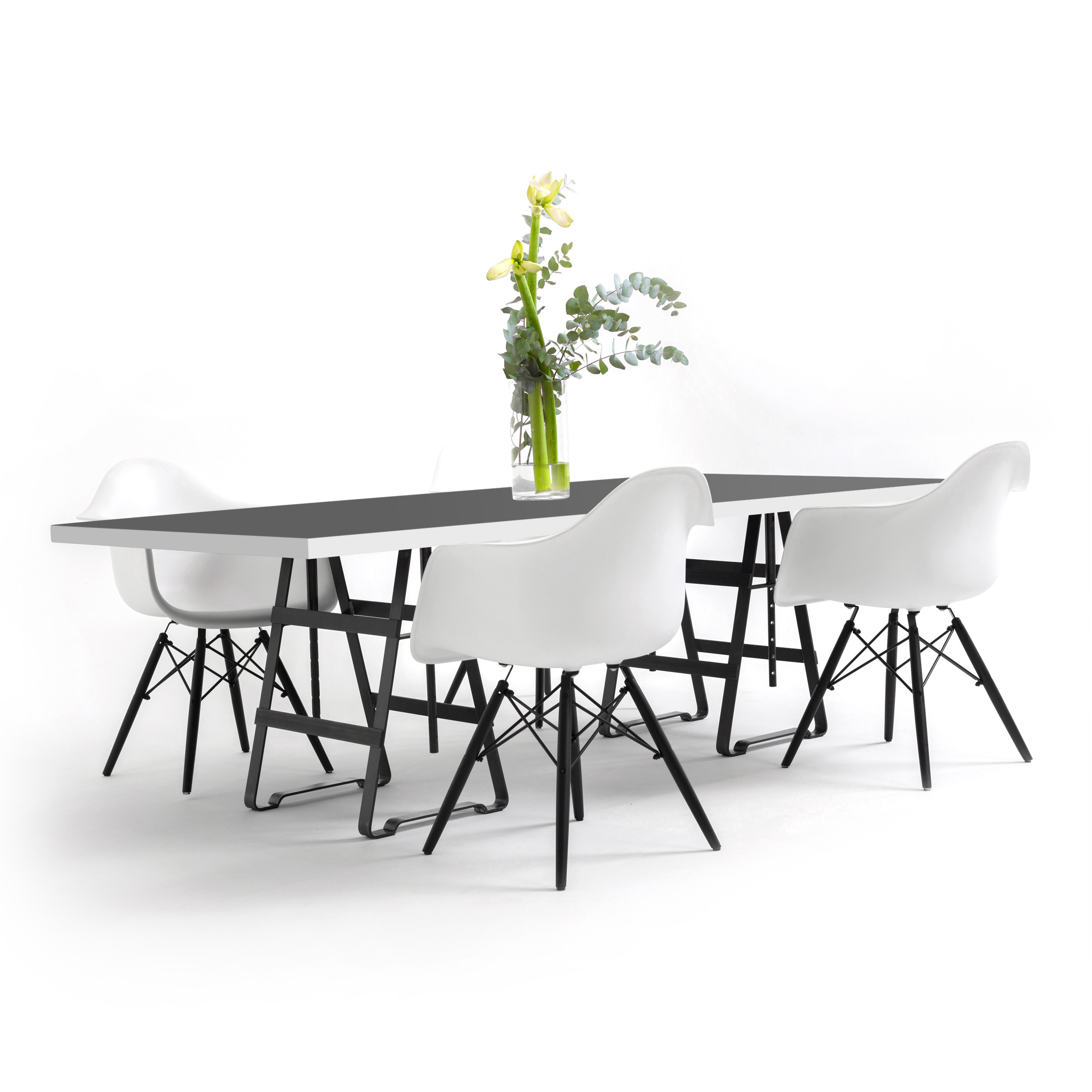 FORM EXCLUSIVE // KUNO - TABLE | FENIX | BLACK - MONKEY RAW - WHITE - 240CM X 100CM X 4CM