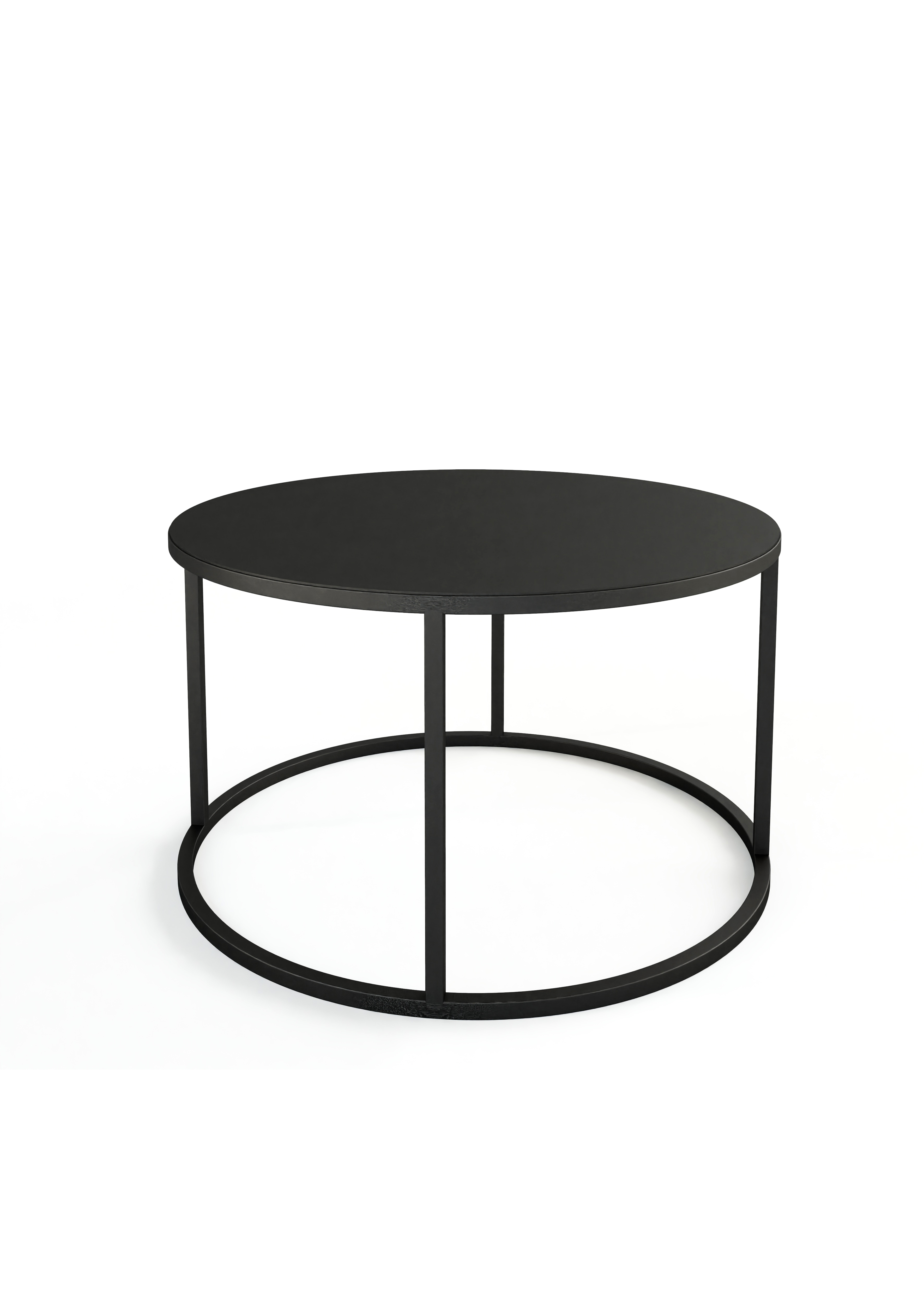 METAL SHOULDER // VESINA X - COFFEE TABLE | BLACK - 35 CM - Ø 80 CM
