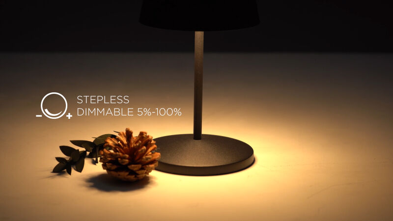 VILLEROY & BOCH // SEOUL 2.0 - OUTDOOR BATTERY-TABLE LAMP | 20CM | ANTHRAZITE