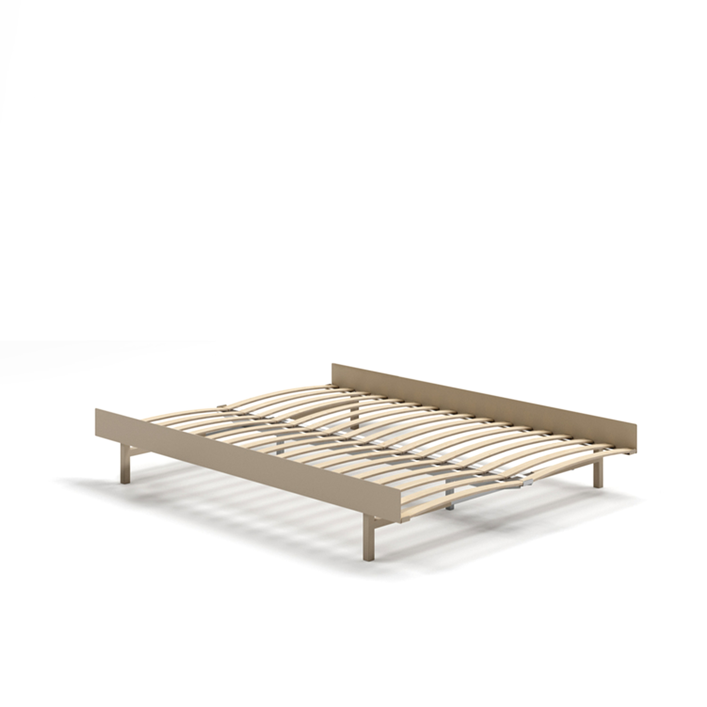 MOEBE // BED 140 CM (low) - SAND | WITH SLATS | NO SIDE TABLE