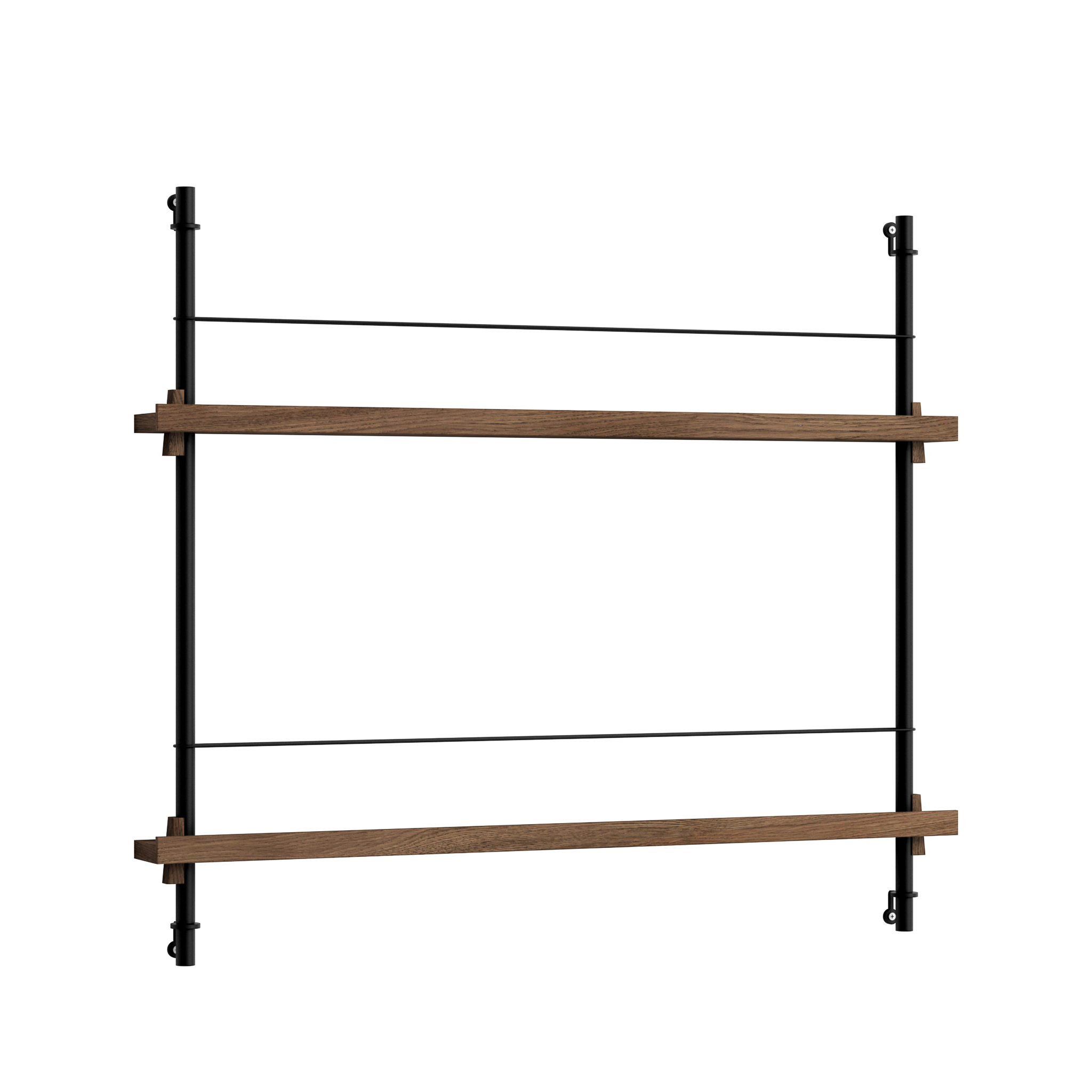 MOEBE // MAGAZINE SHELVING  - MS.65.1 | 65CM x 85CM |  BLACK SHELVES |  BLACK LEGS