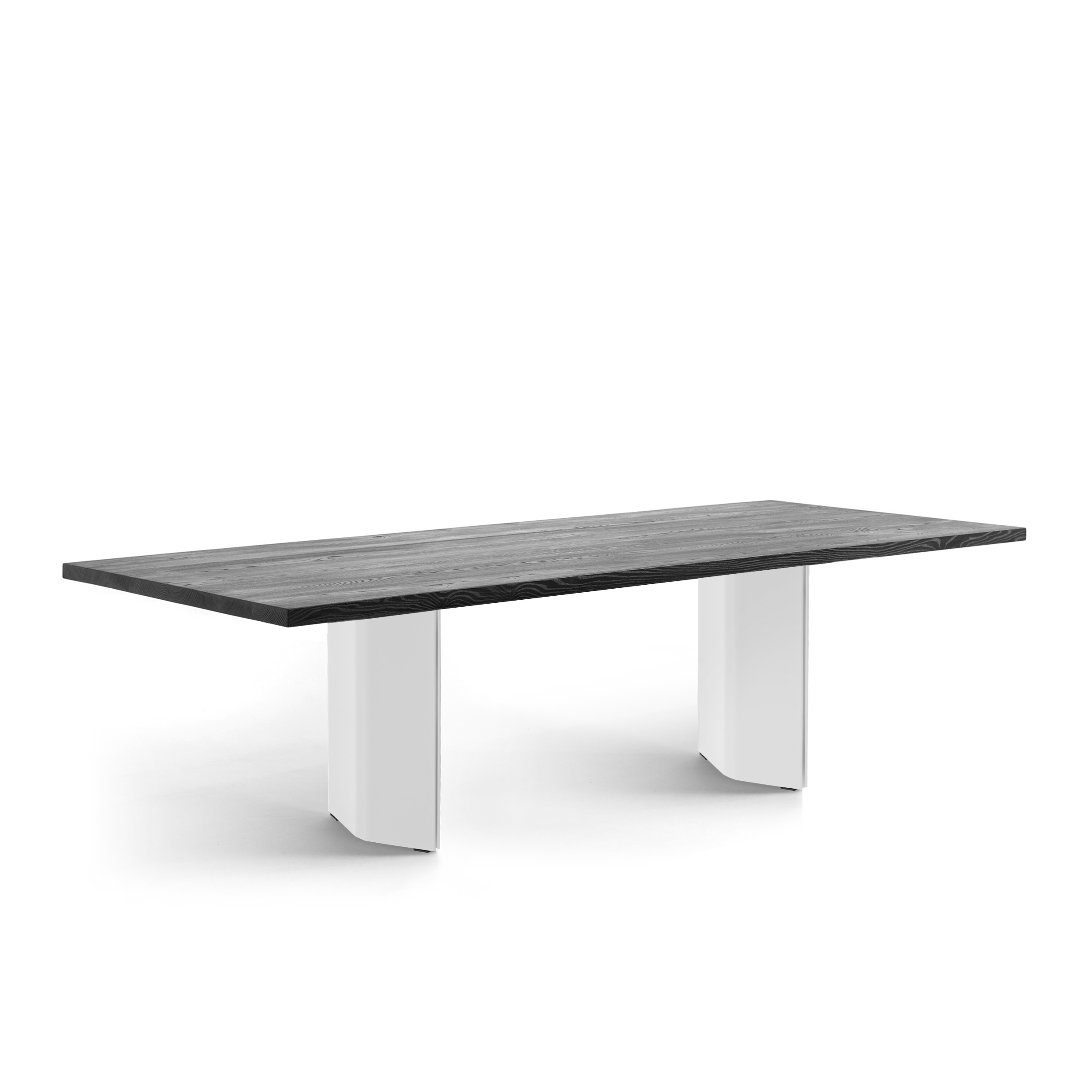 FORM EXCLUSIVE // FYNN - DINING TABLE | GERMAN OAK | BLACK CARED - DOUBLE WHITE - 260CM X 100CM X 4CM