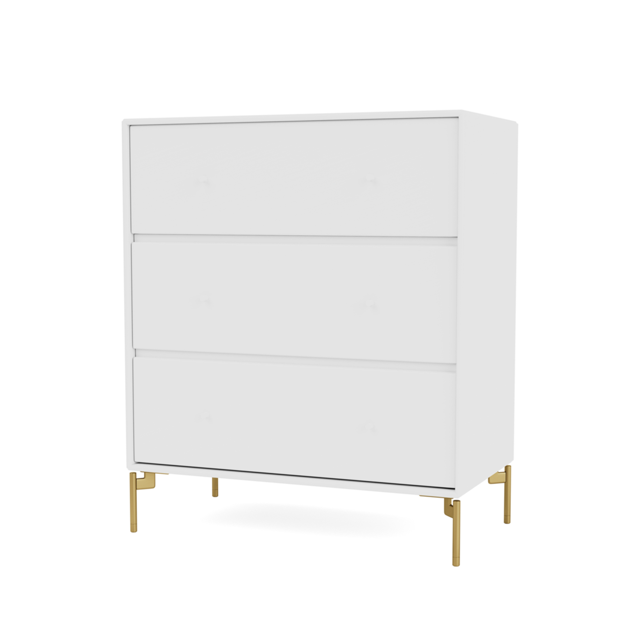 MONTANA // CARRY - CHEST OF DRAWERS WITH 3 DRAWERS | 101 NEW WHITE | LEG COLOR BRASS