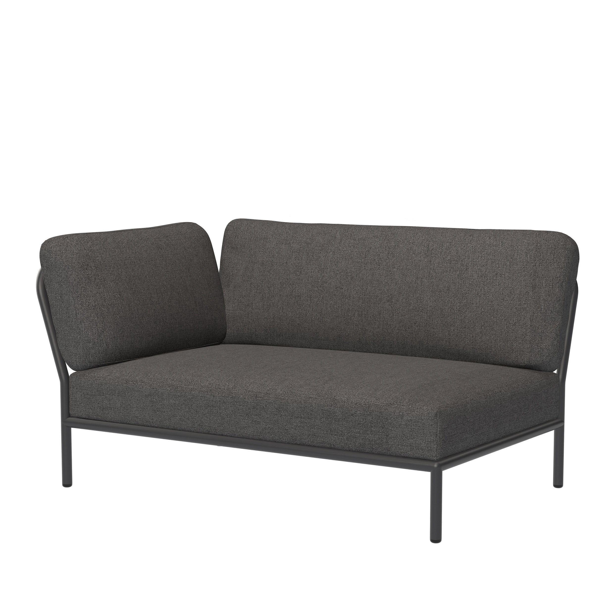 Houe // LEVEL Corner, left - Lounge element, Dark grey / Dark grey