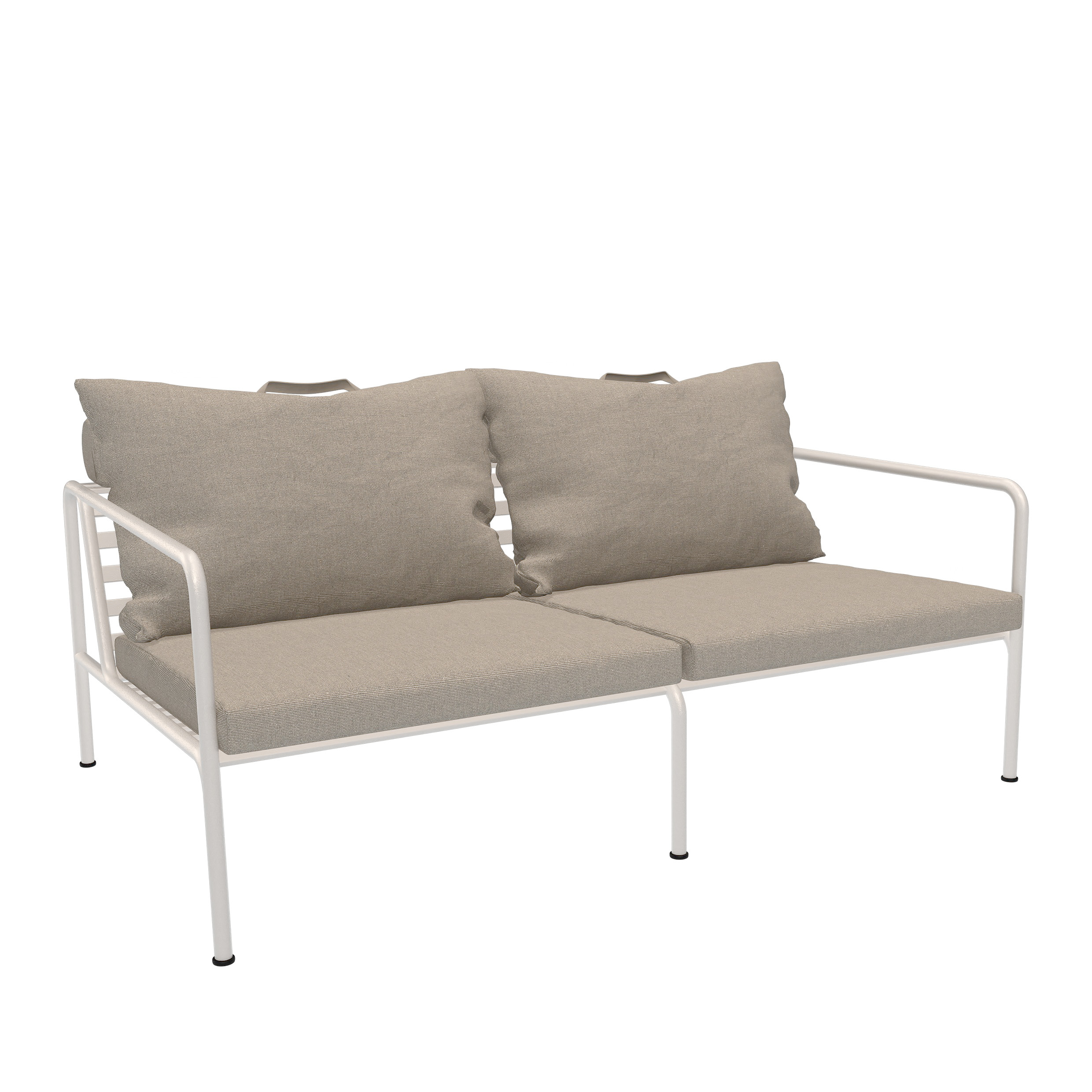 Houe // AVON 2-seater - Outdoor sofa, muted white frame, Ash cushion