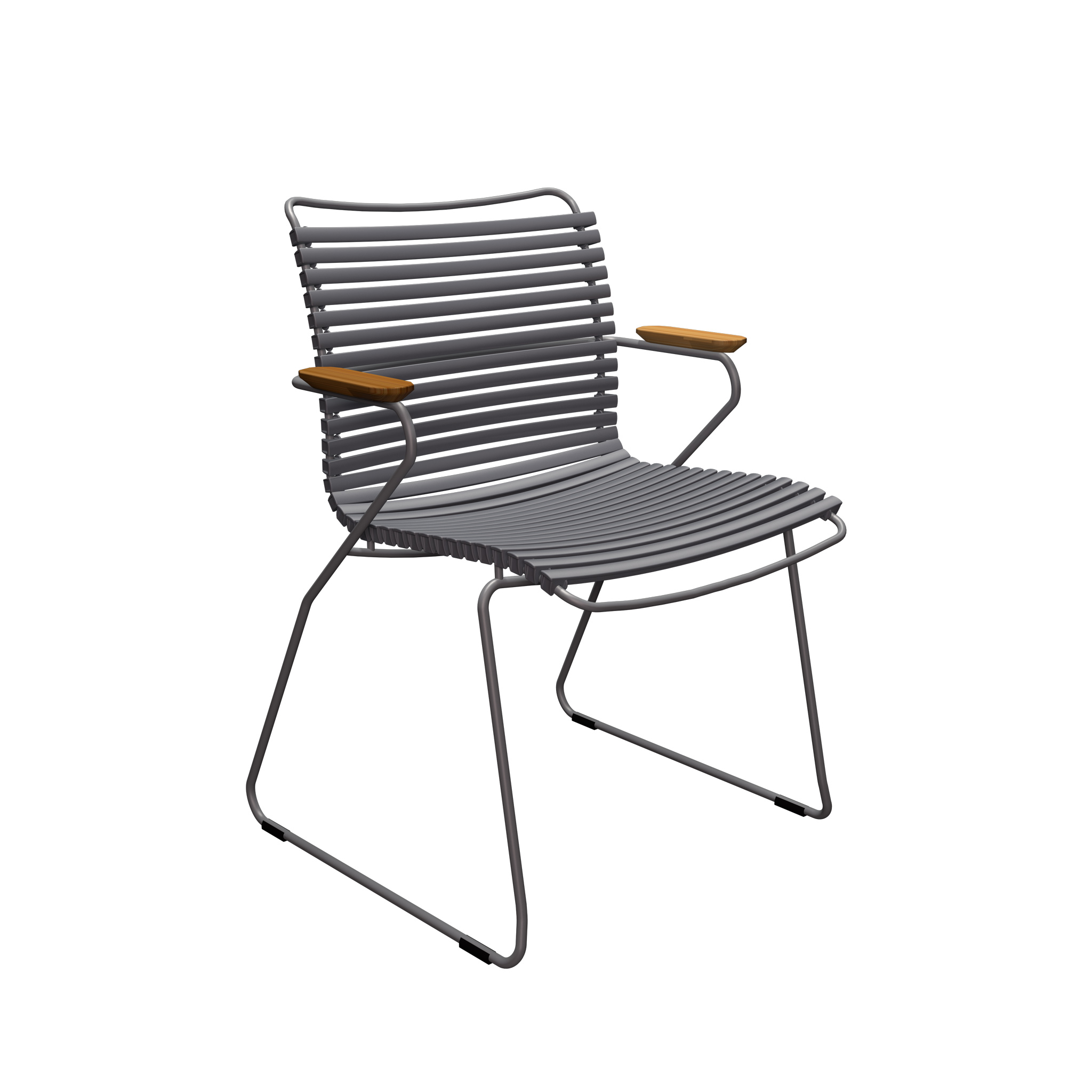 Houe // CLICK Dining Chair - garden chair with armrest, dark grey