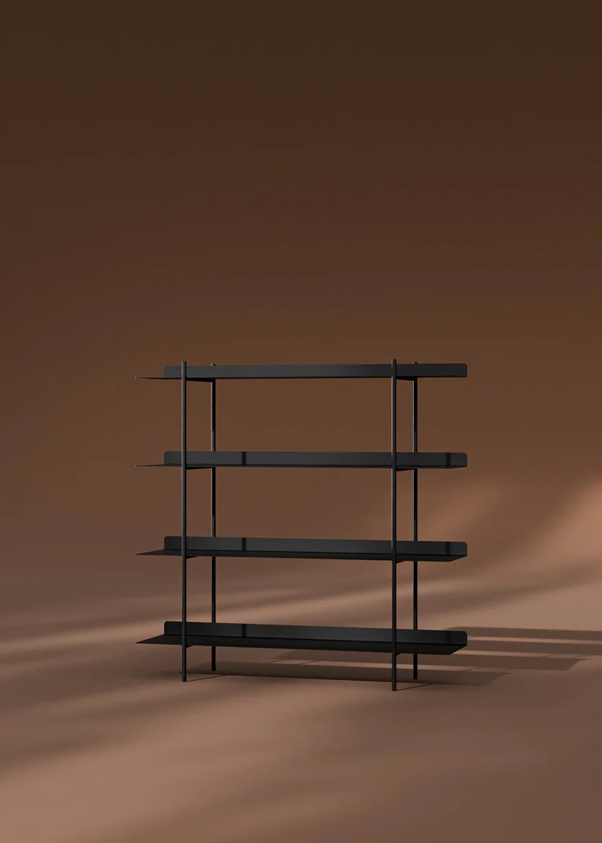 METALLBUDE // THARON - STANDING SHELF | BLACK | 4er-SET