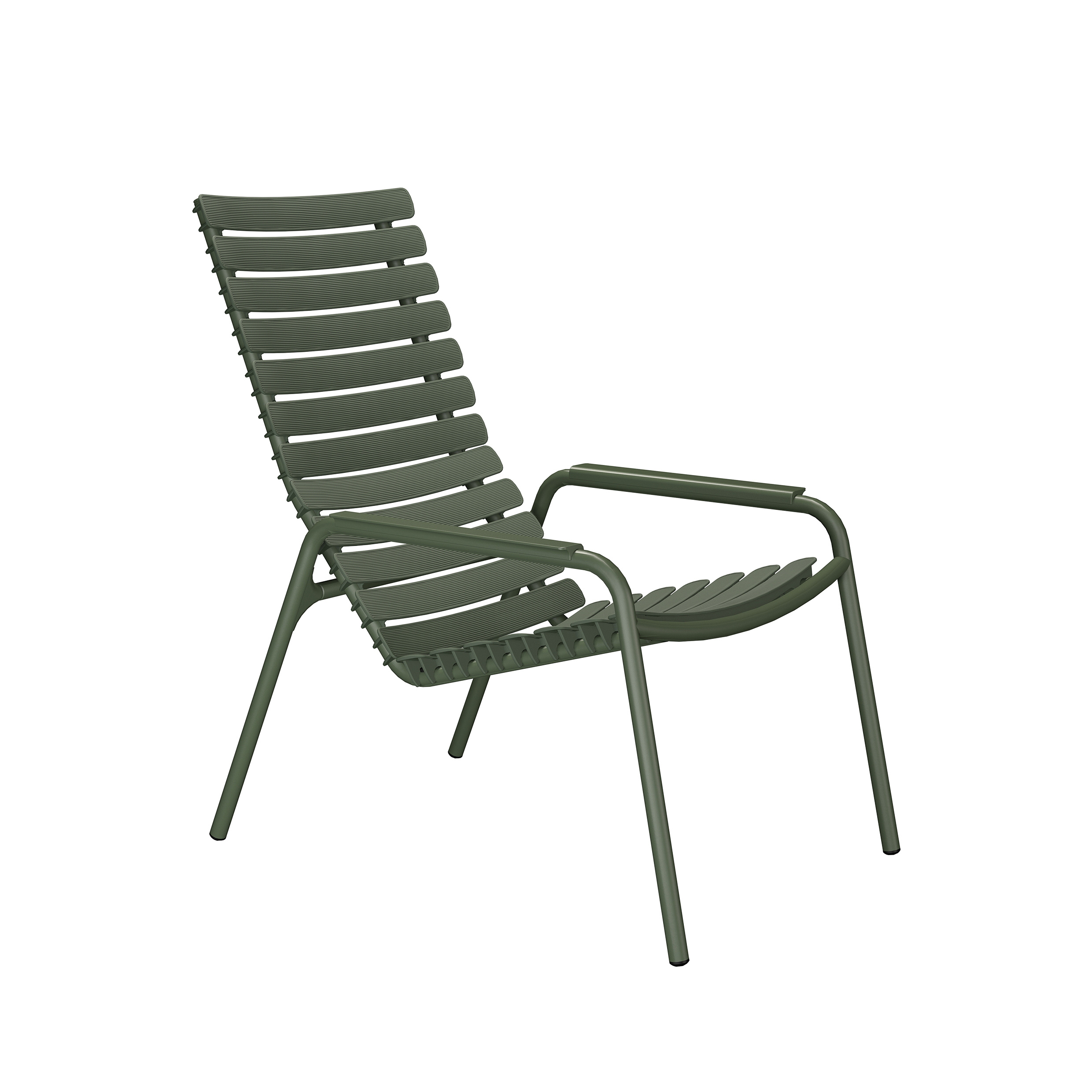 Houe // ReClips Lounge Chair - Loungesessel, Armlehne Olive green, Farbe Olive green