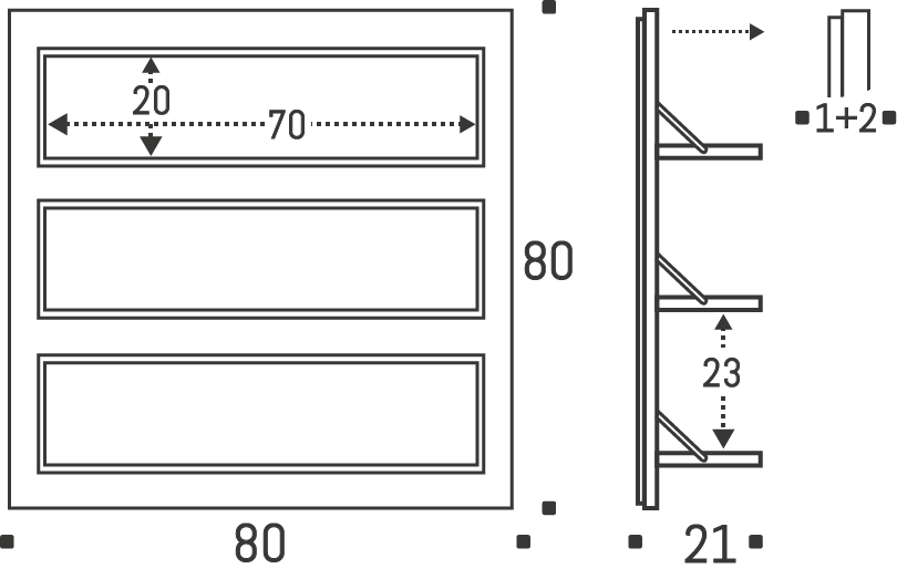 AMBIVALENZ // FLÄPPS - SHELF | 80X80-3 | WHITE