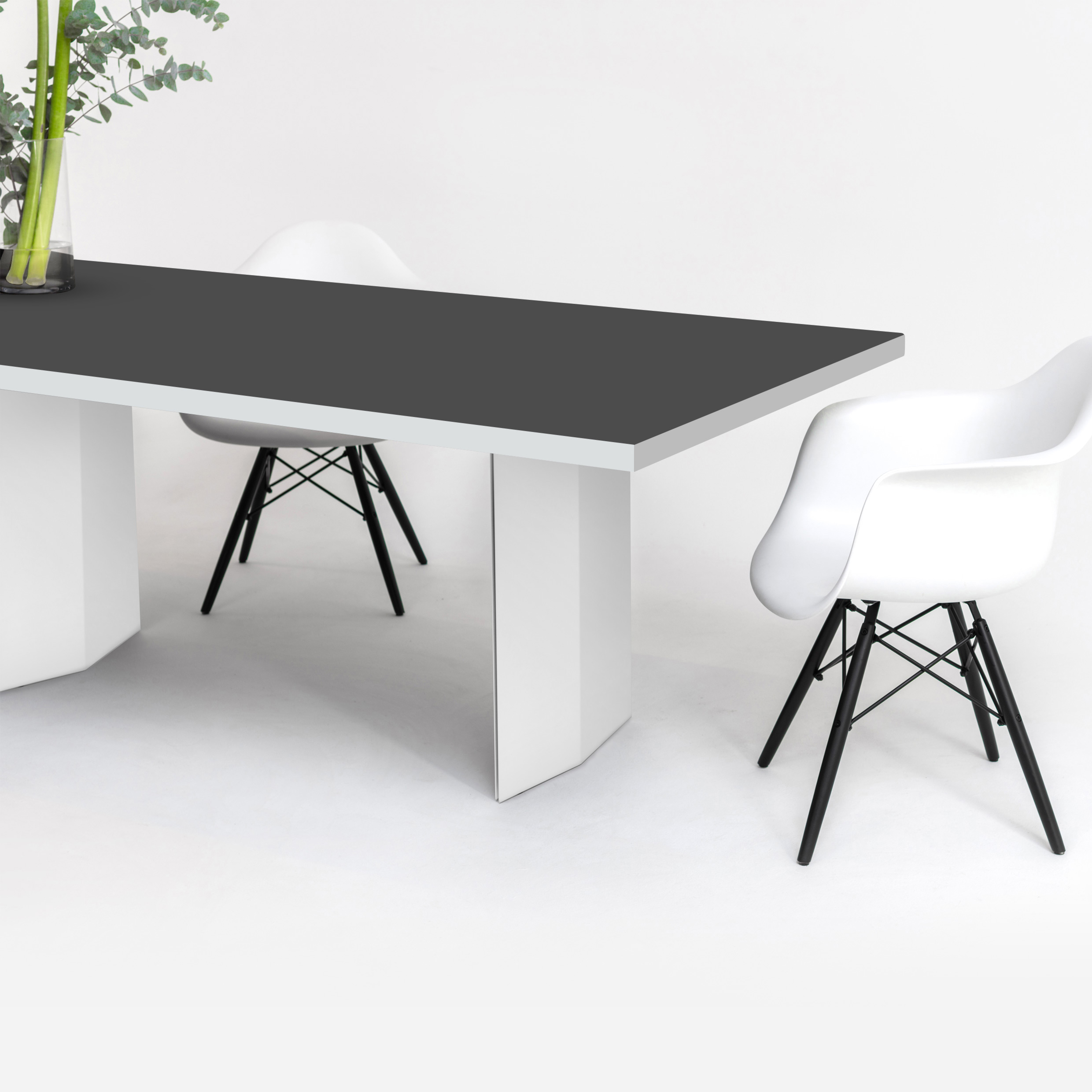 FORM EXCLUSIV // KUNO - TISCH | FENIX | SCHWARZ  - DOUBLE WHITE - 220CM X 100CM X 4CM - WEISS