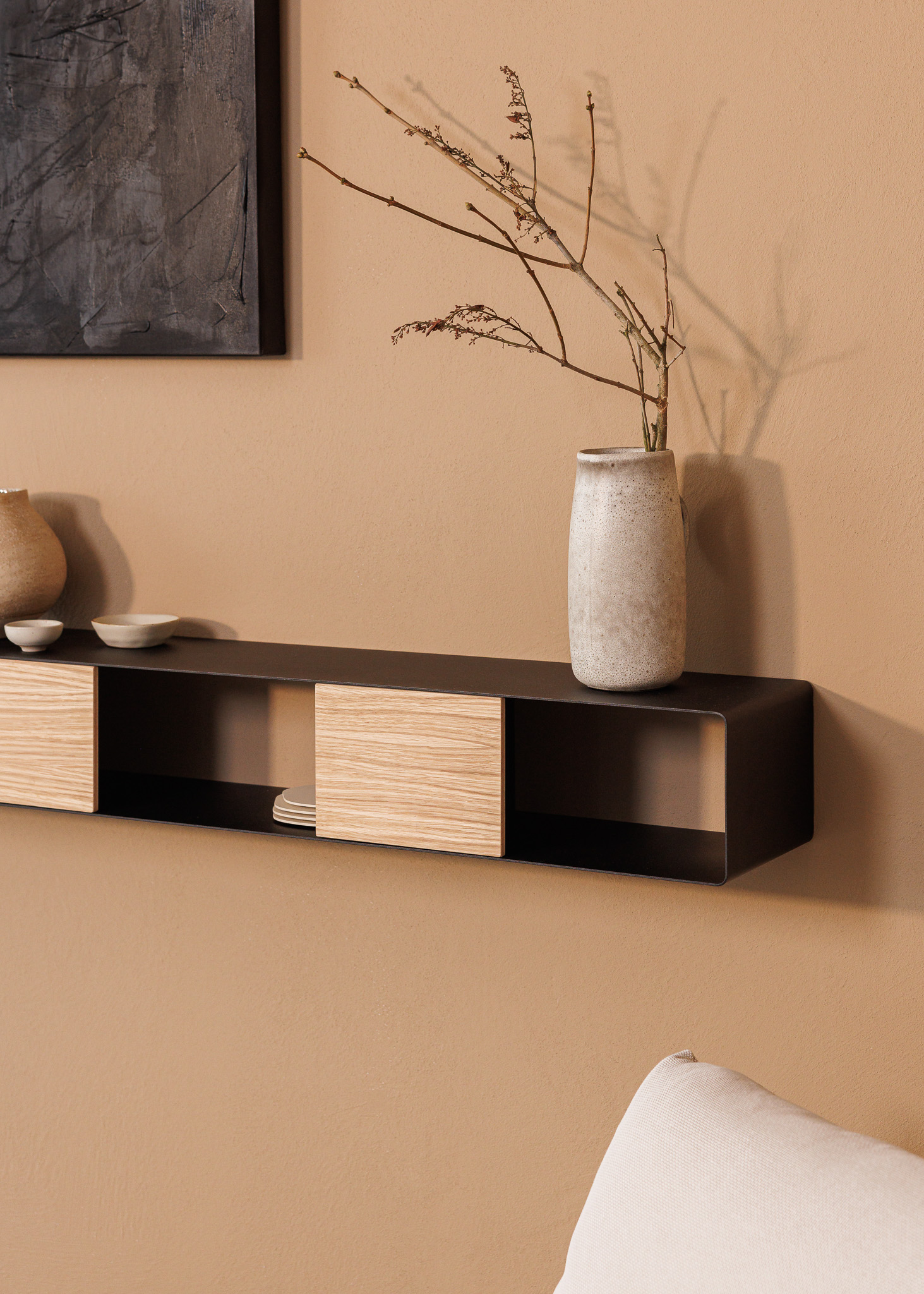 METALLBUDE // SION - HANGING CONSOLE | OAK - BLACK