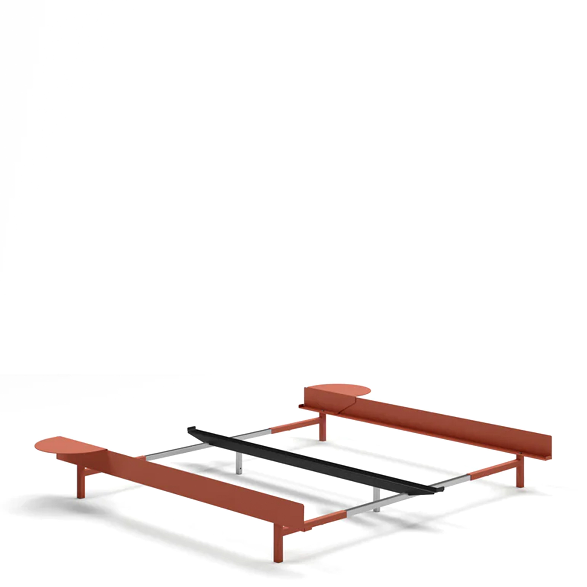 MOEBE // BED 90-180 CM (LOW) - TERRACOTTA| NO SLATS | 2x SIDE TABLE