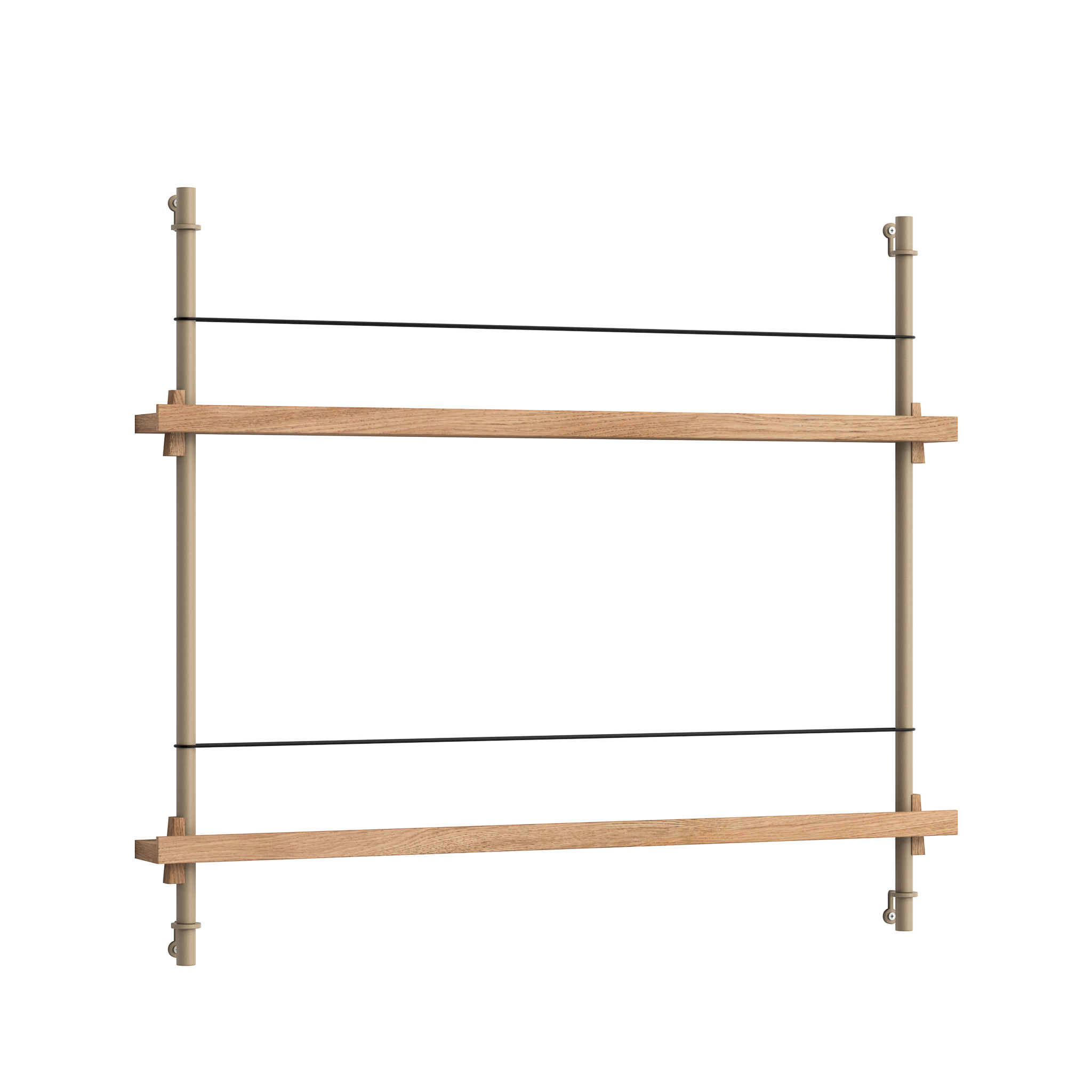 MOEBE // MAGAZINE SHELVING  - MS.65.1 | 65CM x 85CM |  OAK SHELVES |  WARM GREY LEGS