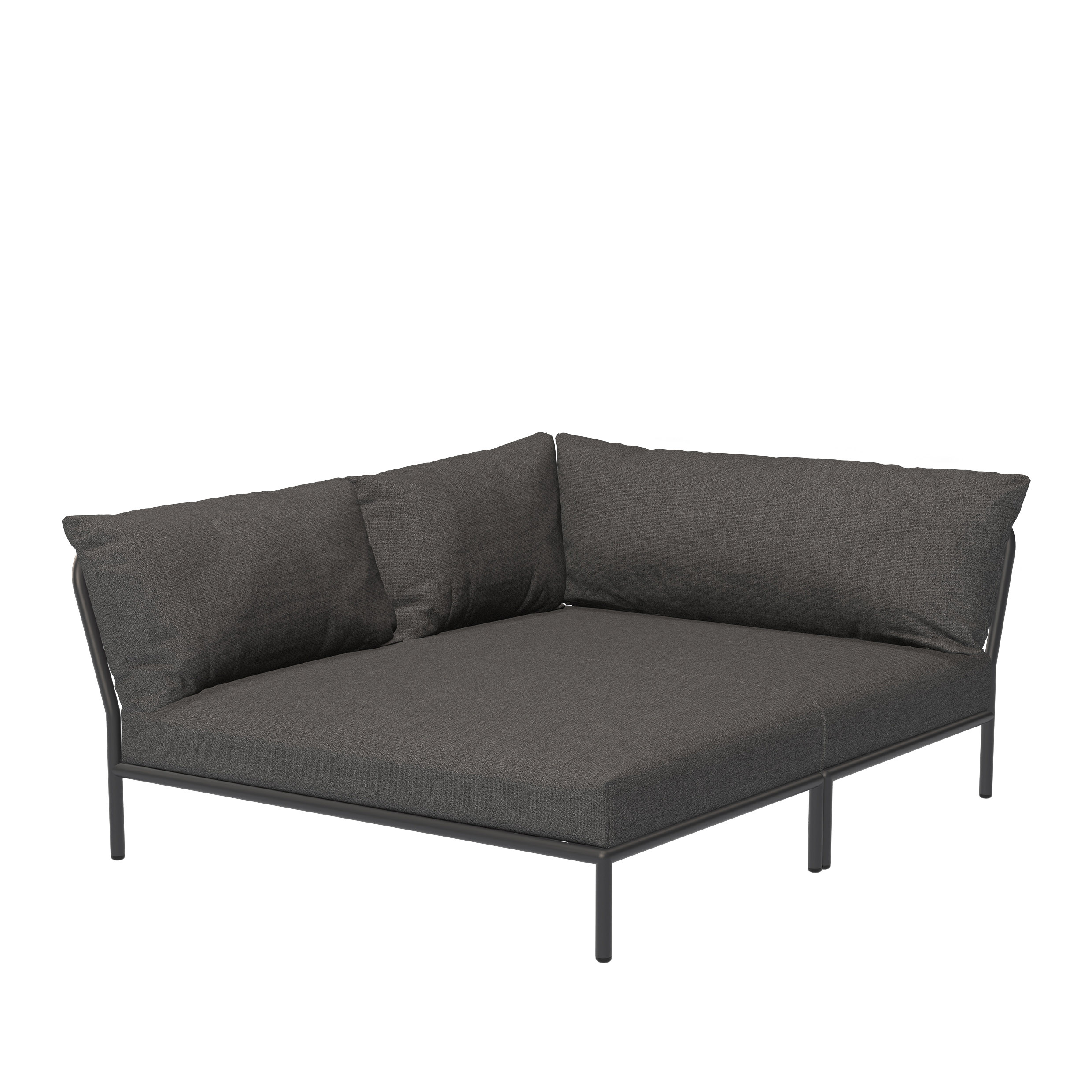 Houe // LEVEL 2 Cozy - Corner element, left, Dark gray / Dark gray