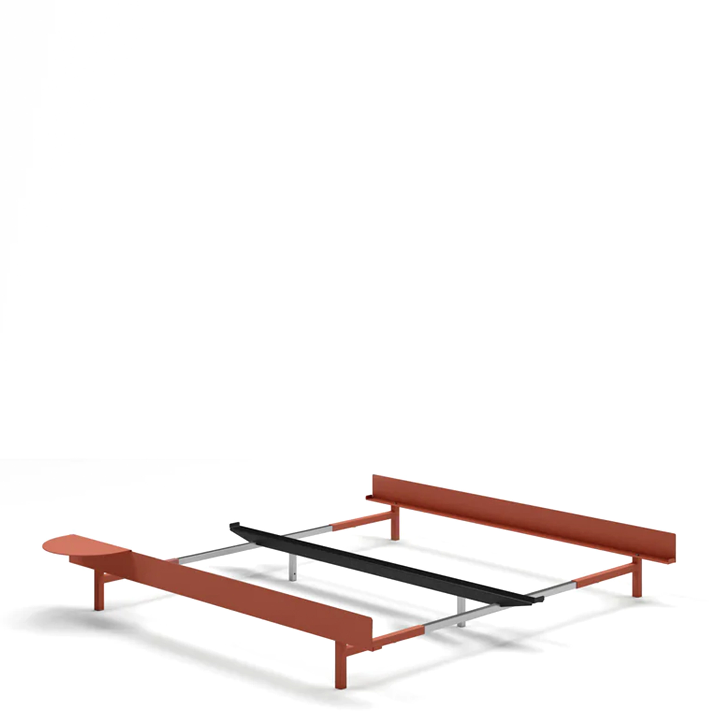 MOEBE // BED 90-180 CM (LOW) - TERRACOTTA| NO SLATS | 1x SIDE TABLE